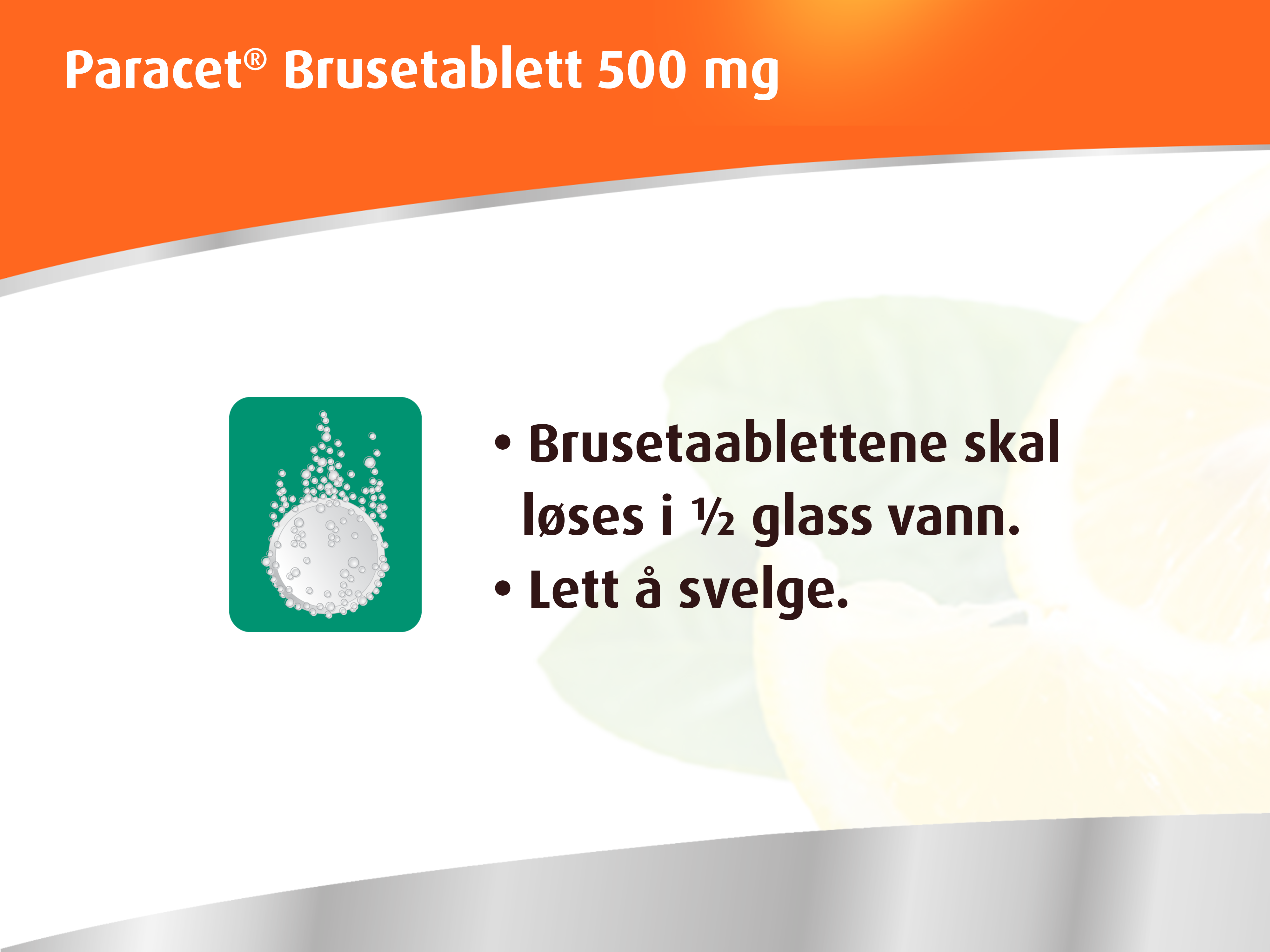 Paracet Brusetabletter, 500 mg, 20 stk.