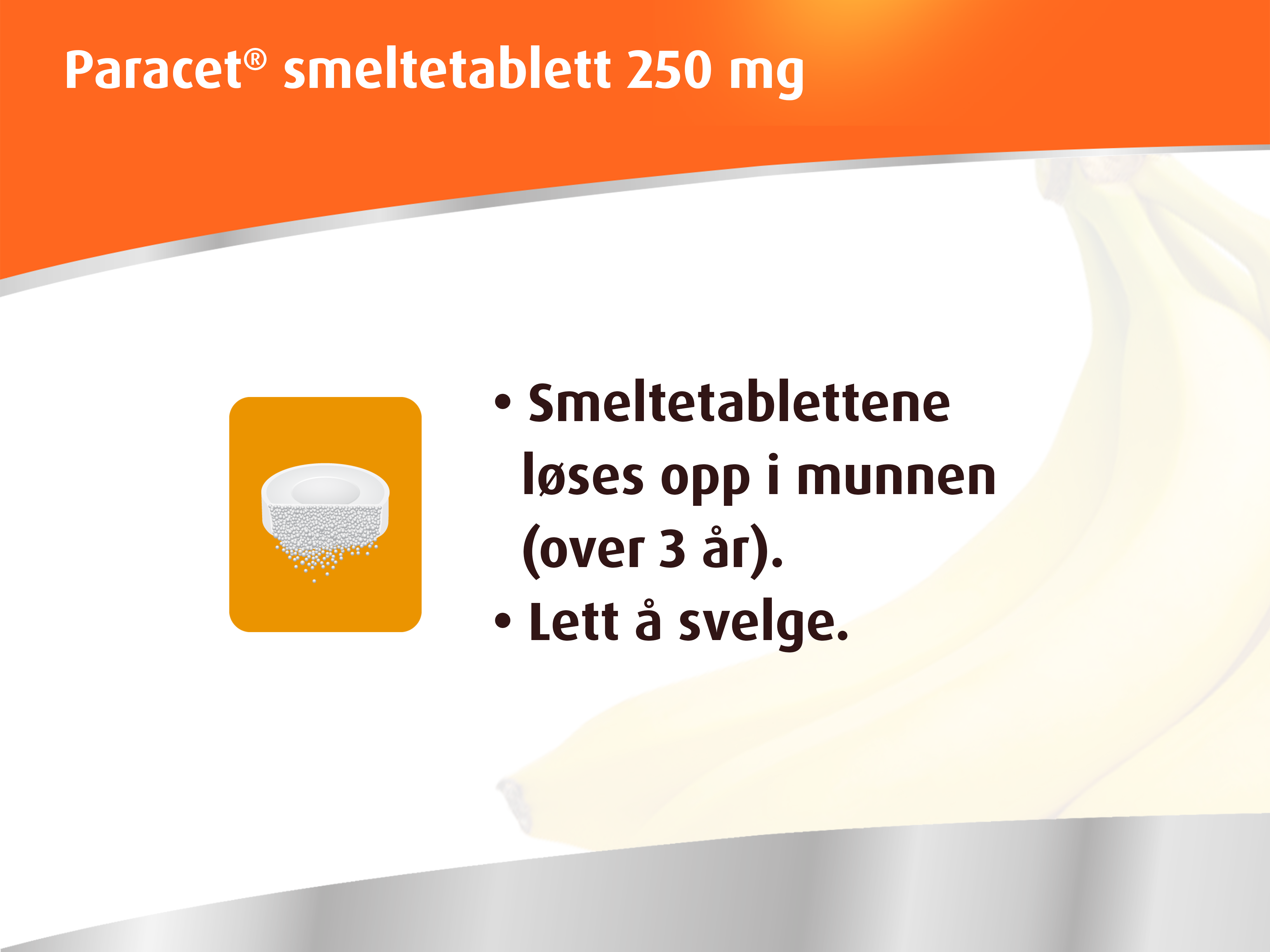Paracet 250 mg smeltetabletter, 12 stk.