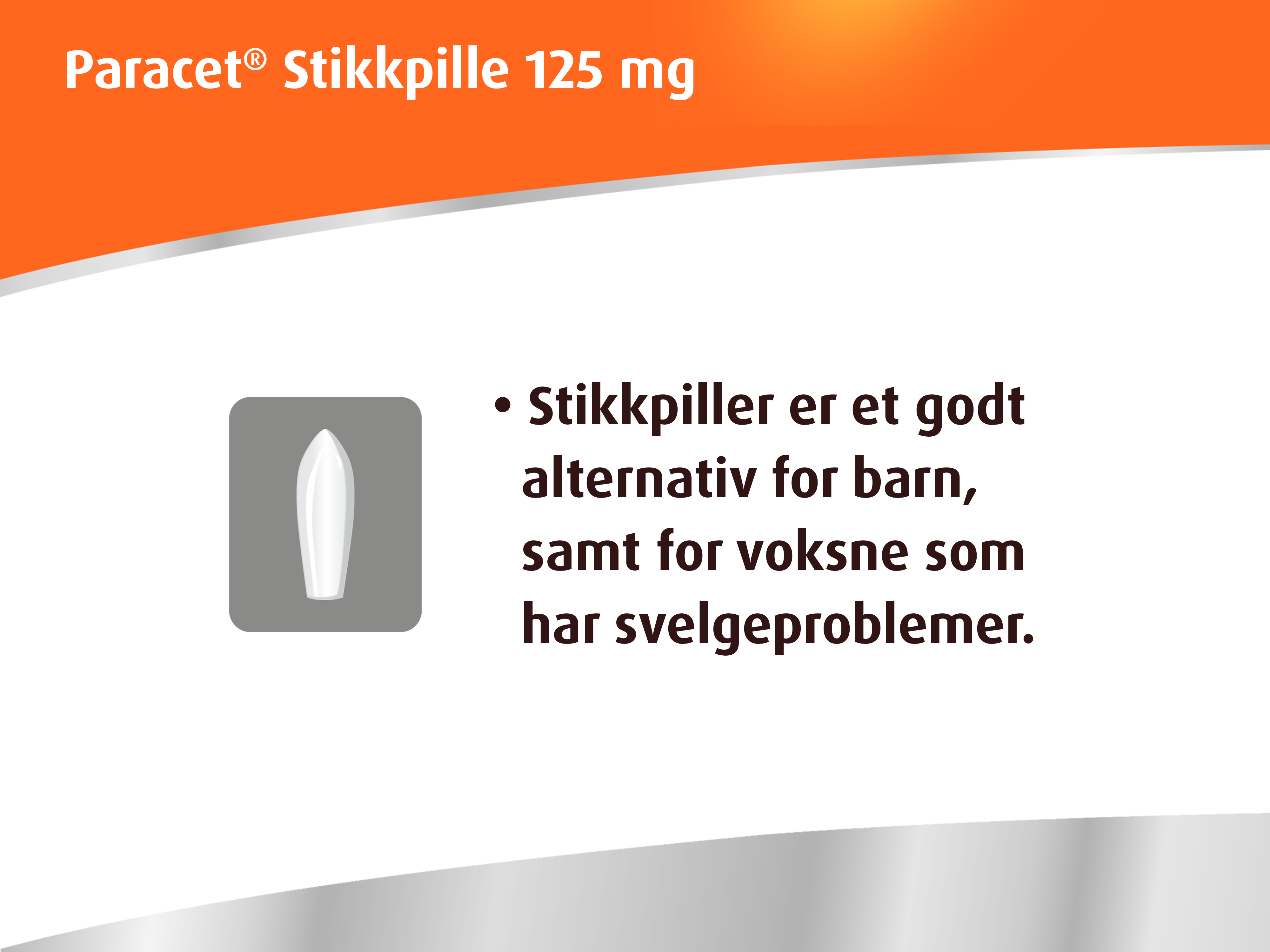 Paracet 125 mg stikkpiller, 10 stk.