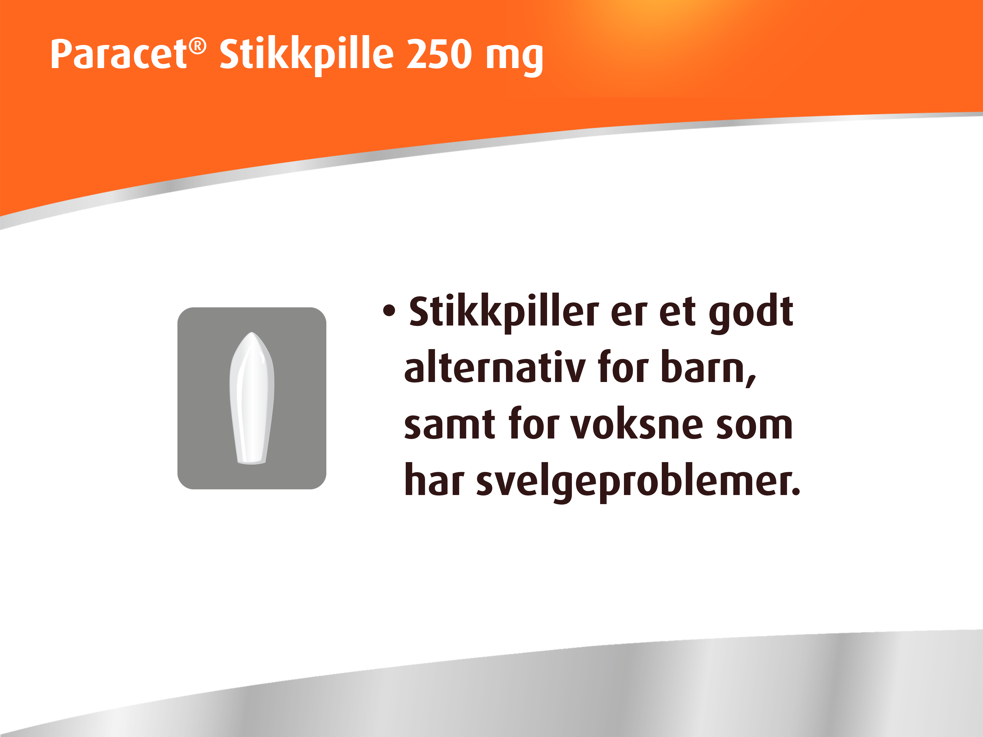 Paracet 250 mg stikkpiller, 10 stk.