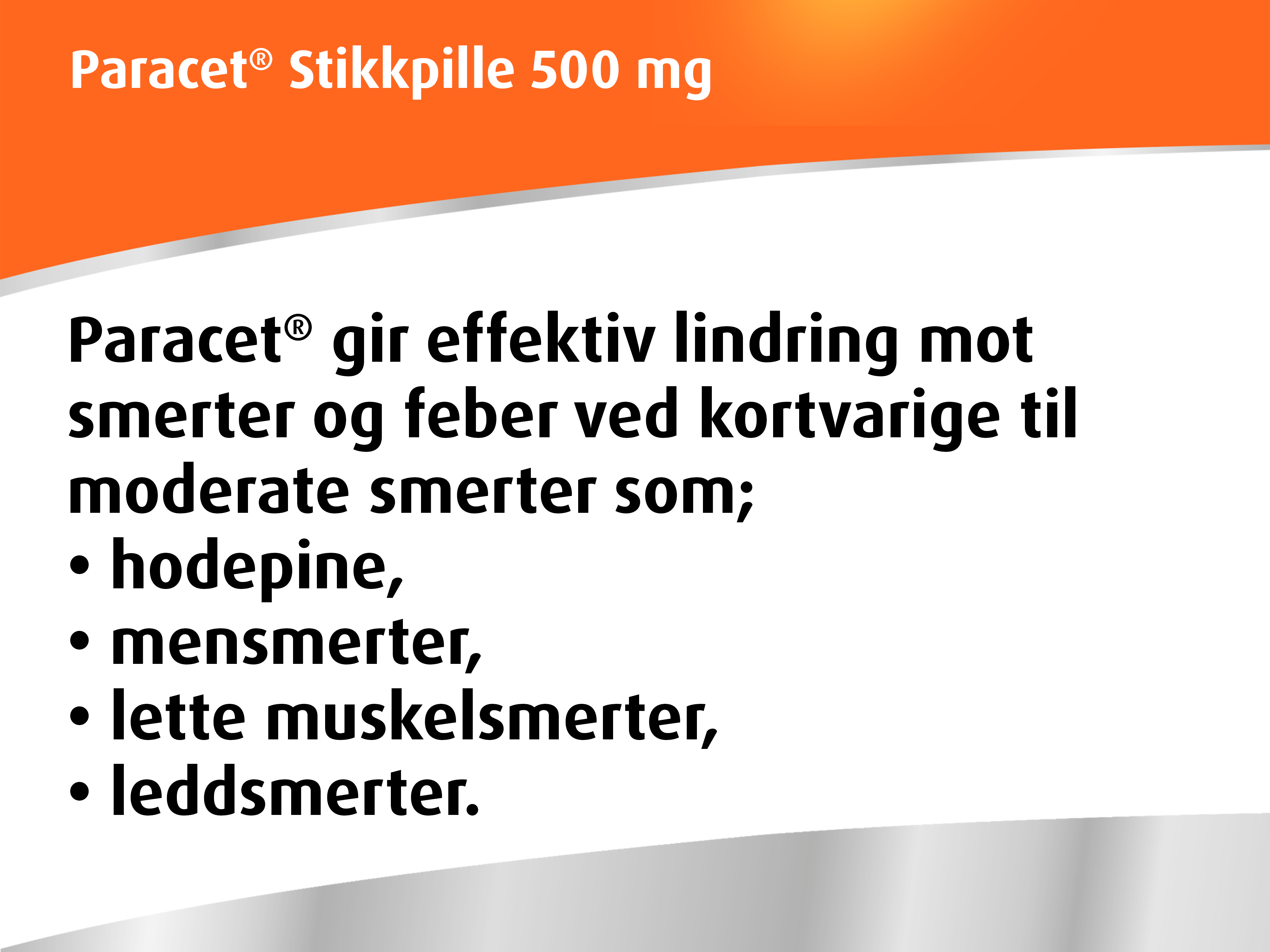 Paracet 500 mg stikkpiller, 10 stk.
