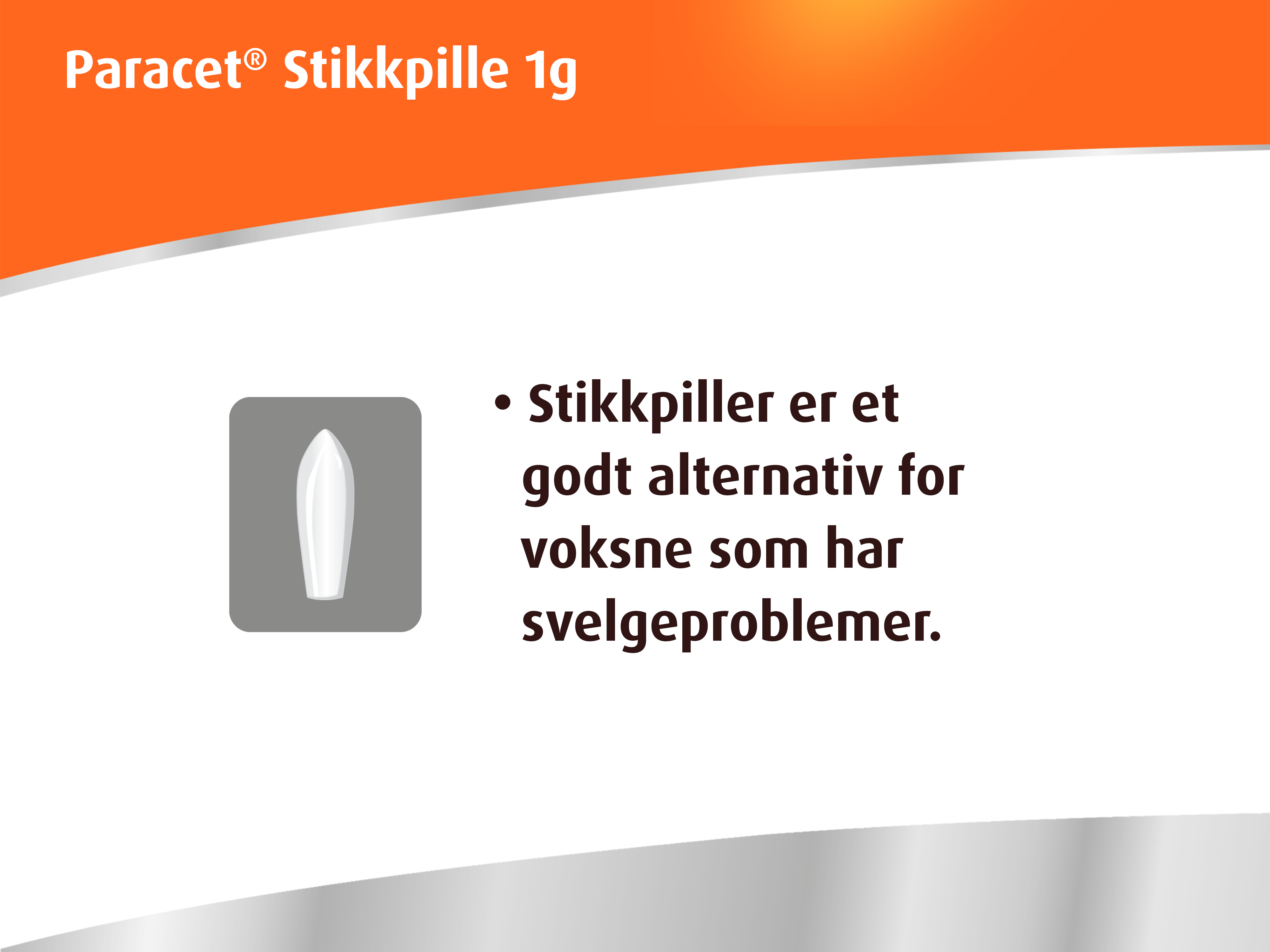 Paracet 1 g stikkpiller, 10 stk.