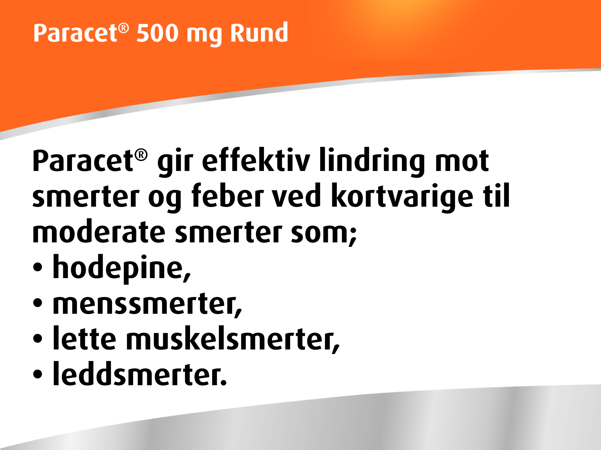 Paracet 500 mg tabletter, 20 stk.