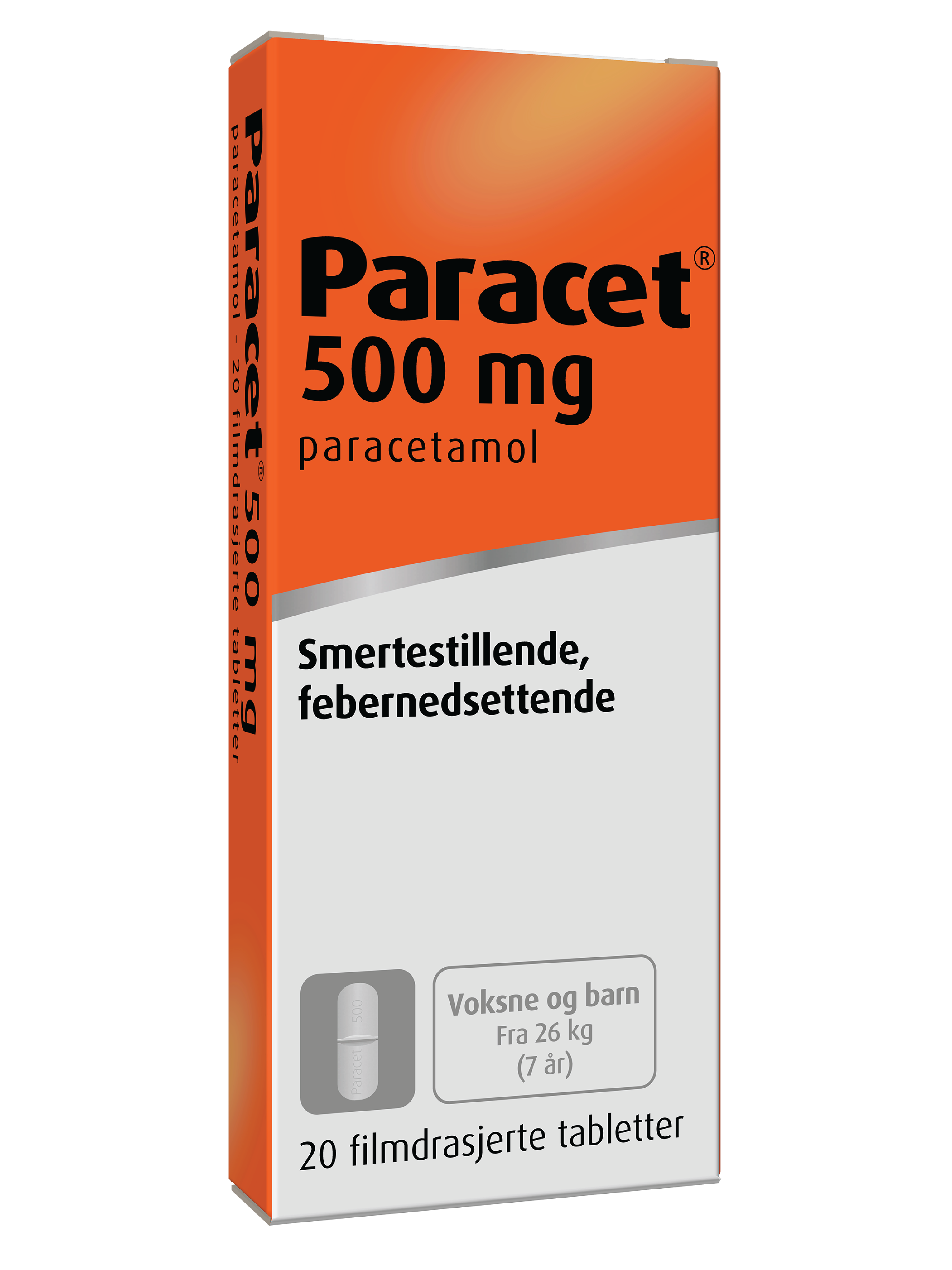 Paracet Tabletter, 500 mg, avlange, 20 stk.