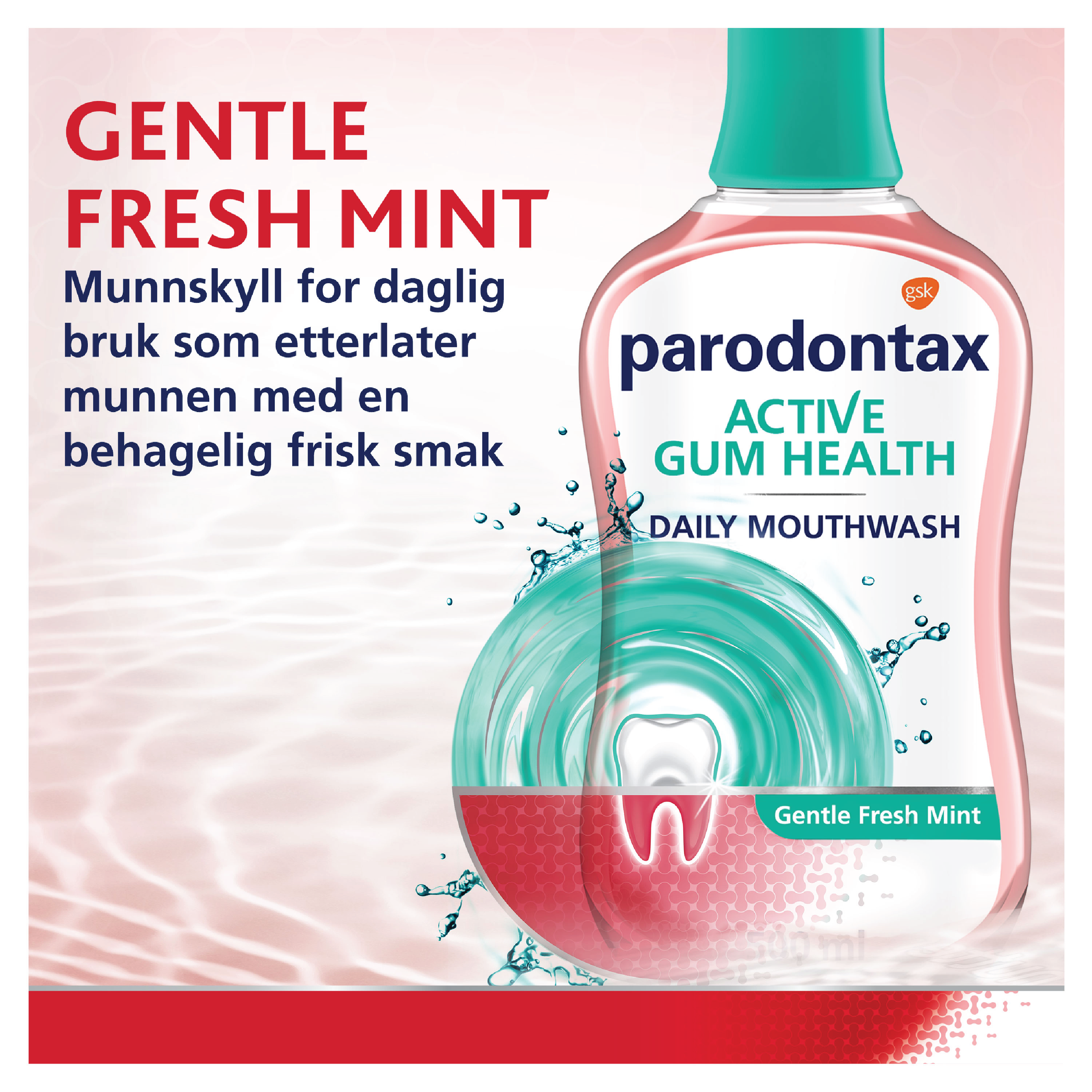 Parodontax Parodontax Gentle Fresh Mint Munnskyll, 500 ml