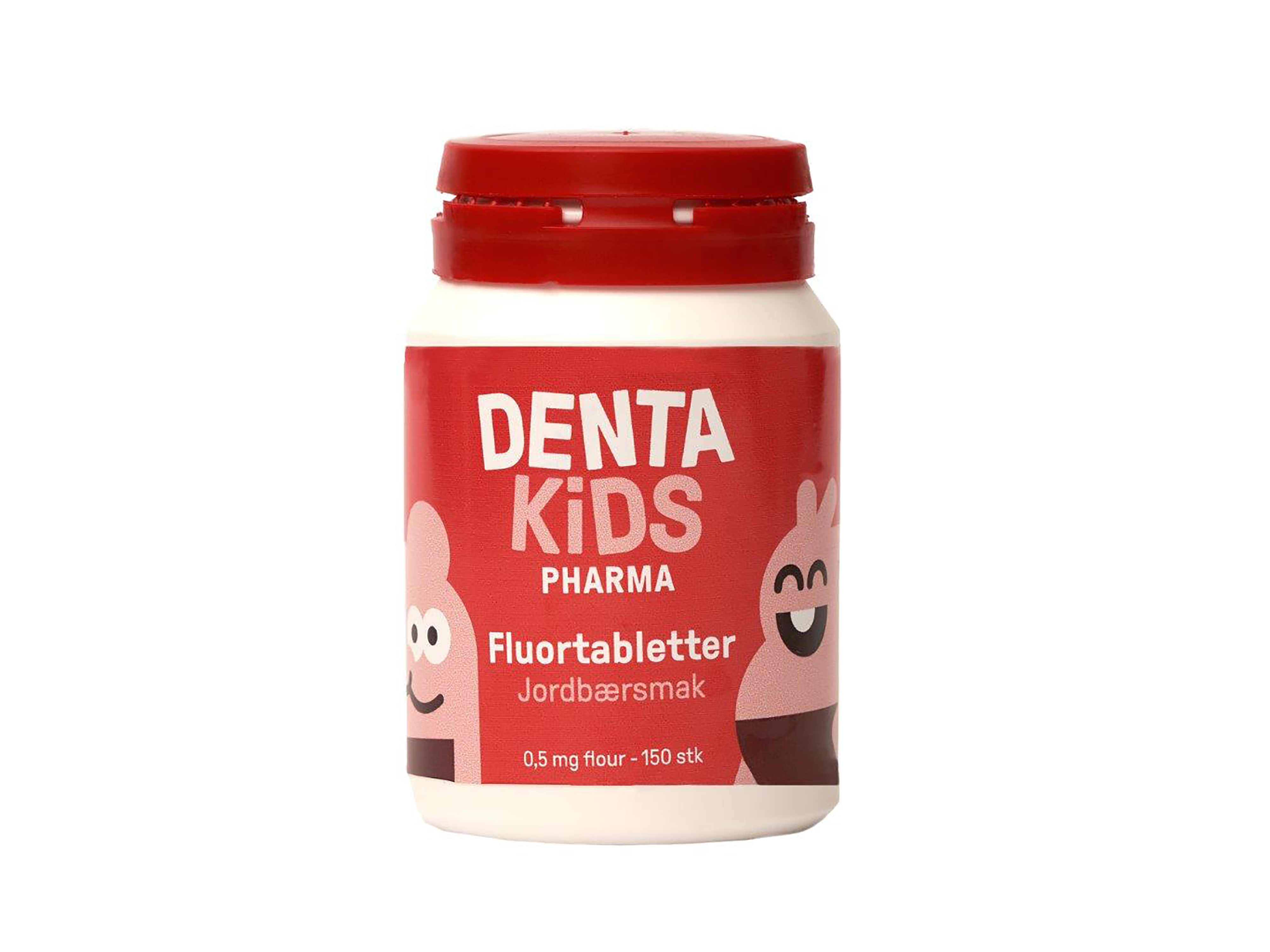 Dentakids Pharma Fluortabletter, Jordbærsmak, 150 stk.