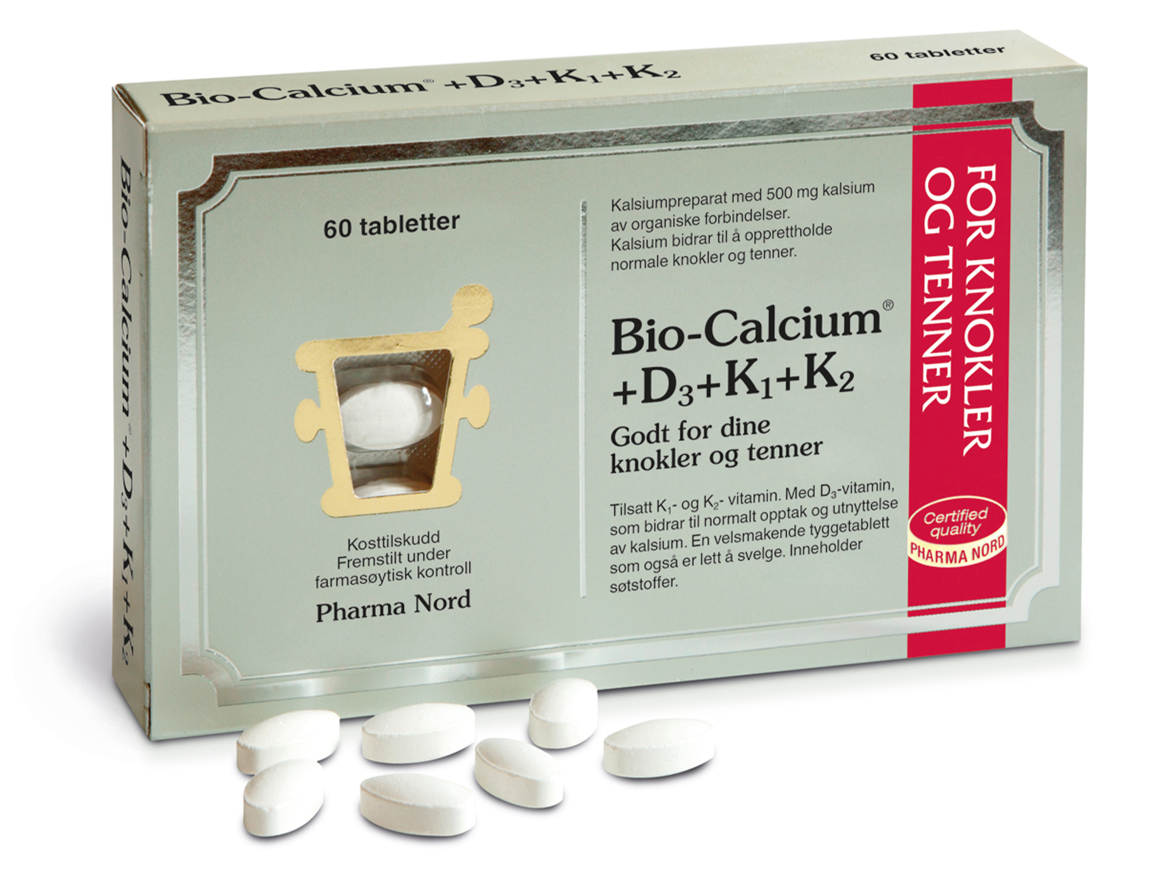 Pharma Nord Bio-Calcium +D3+K-vitamin, 60 stk.