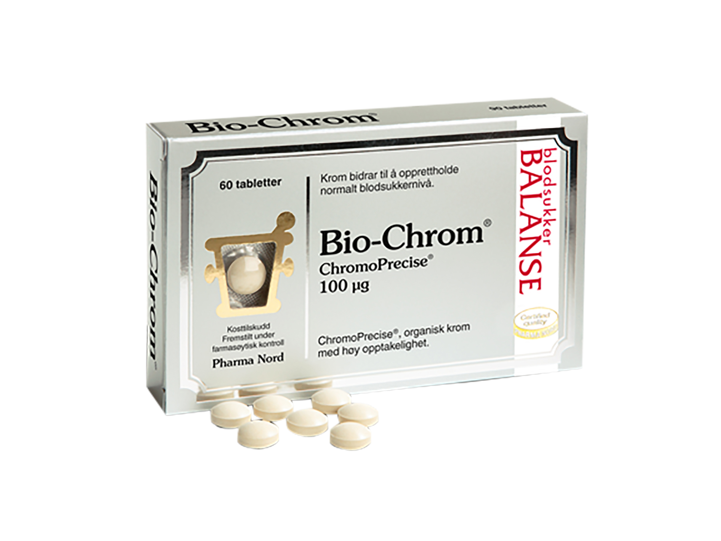 Pharma Nord Bio-Chrom ChromoPrecise 100mcg, 60 tabletter - Vitaminer og mineraler - Farmasiet.no