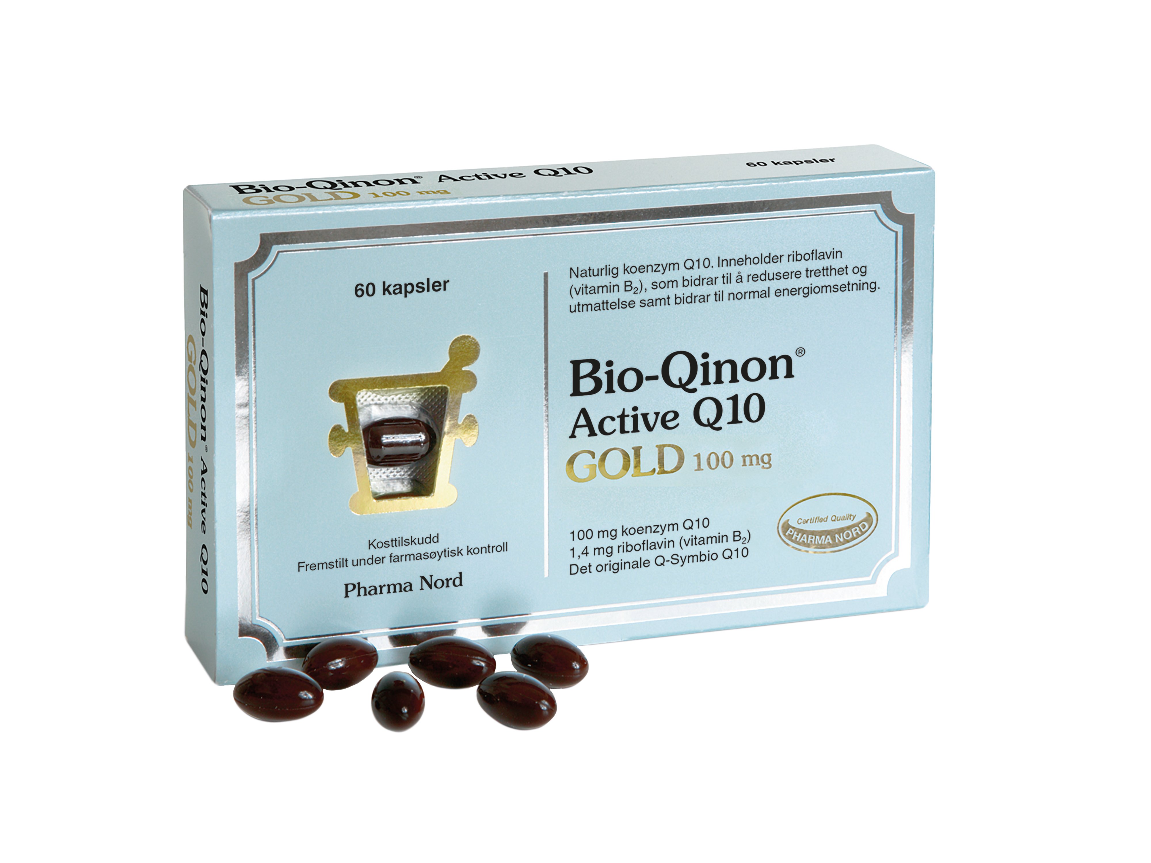 Pharma Nord Bio-Qinon Q10 Gold 100mg kapsler, 60 stk. på brett