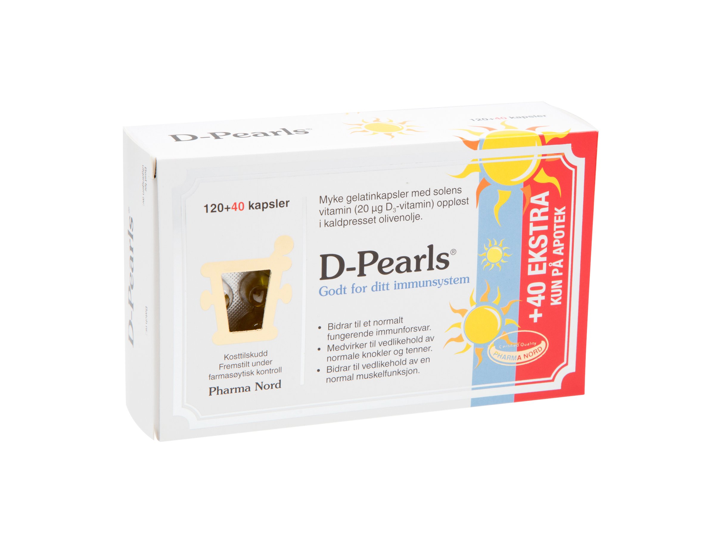 Pharma Nord D-Pearls kapsler 20mcg, 120+40 stk.