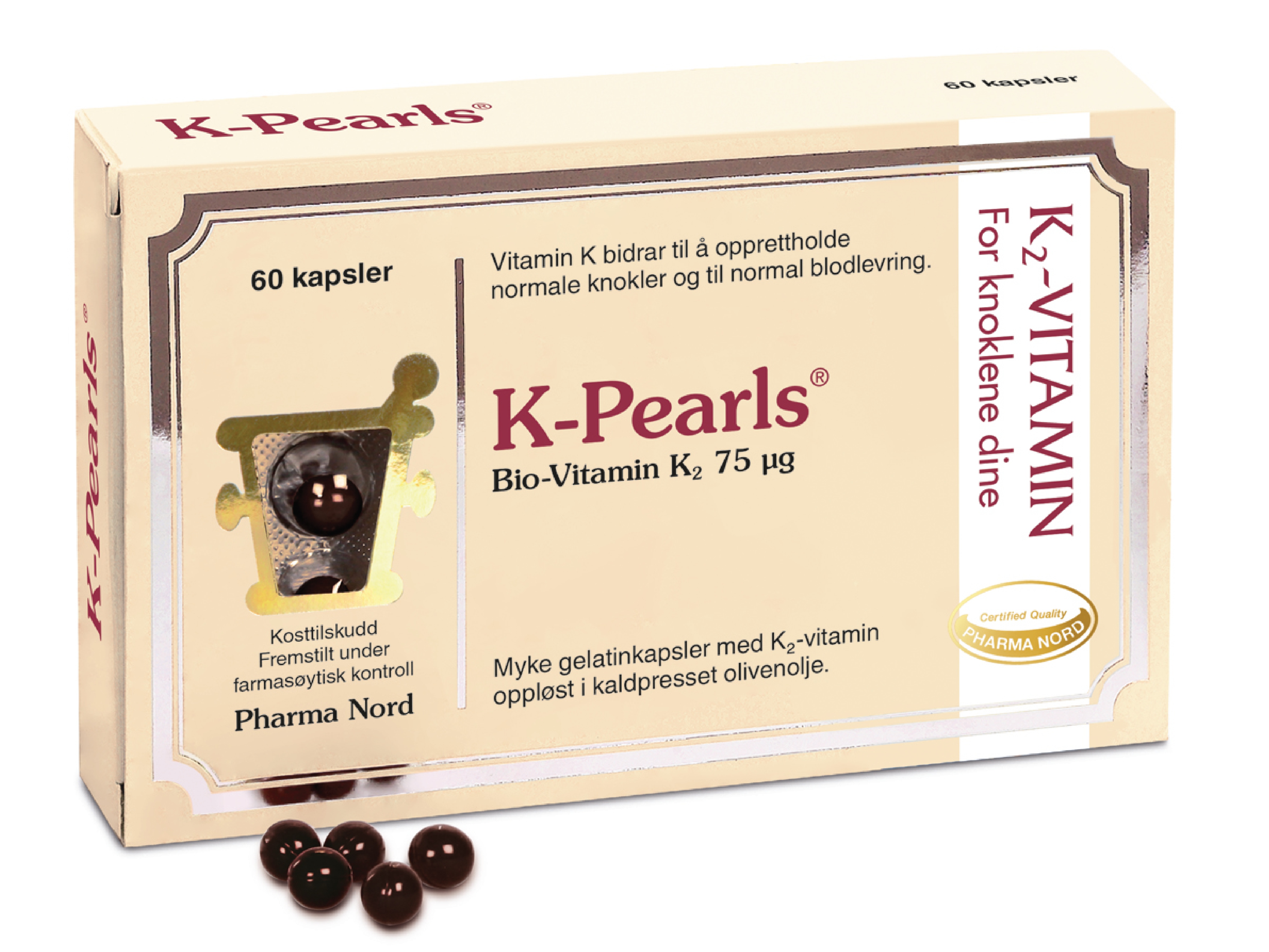 Pharma Nord K-Pearls 75 µg, 60 stk.