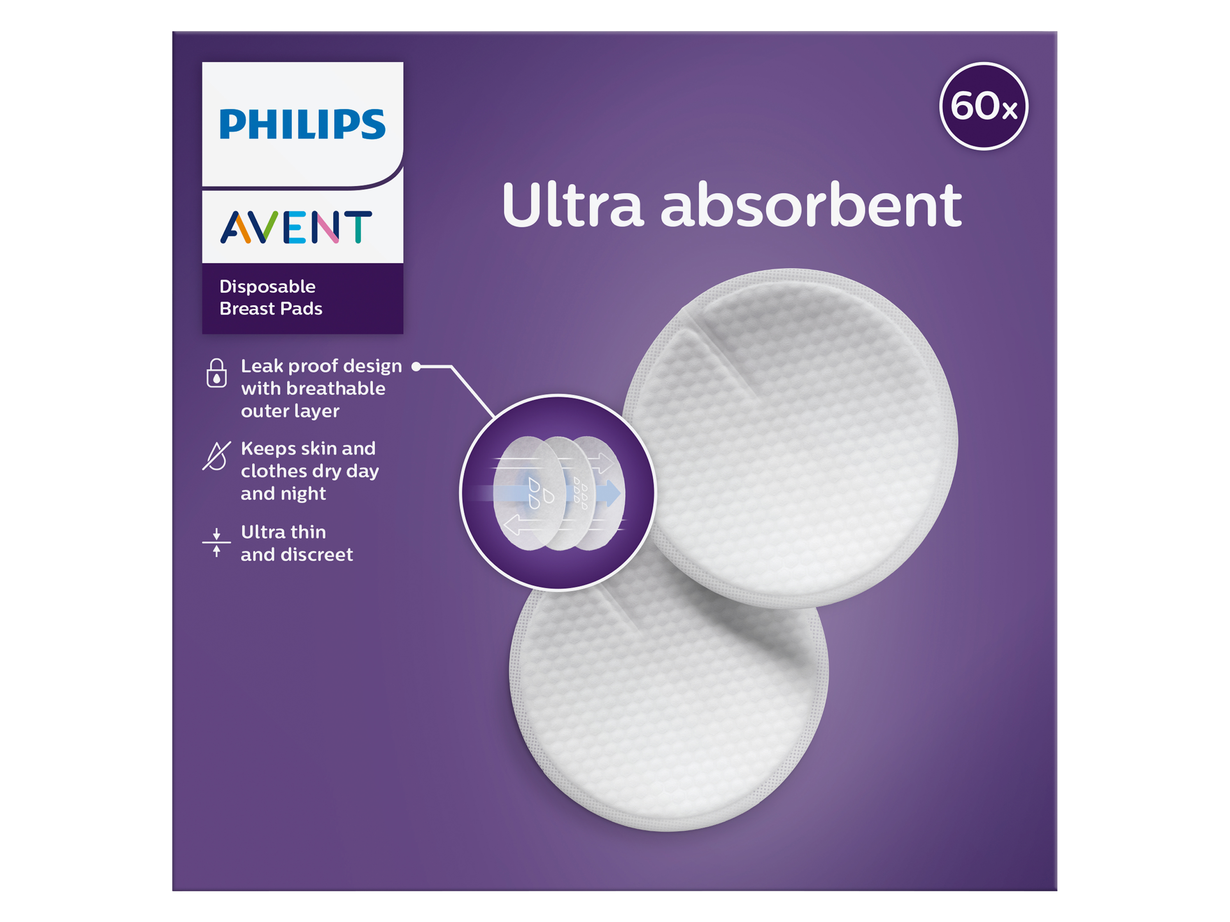 Philips Avent Max Comfort Ammeinnlegg, 60 stk.