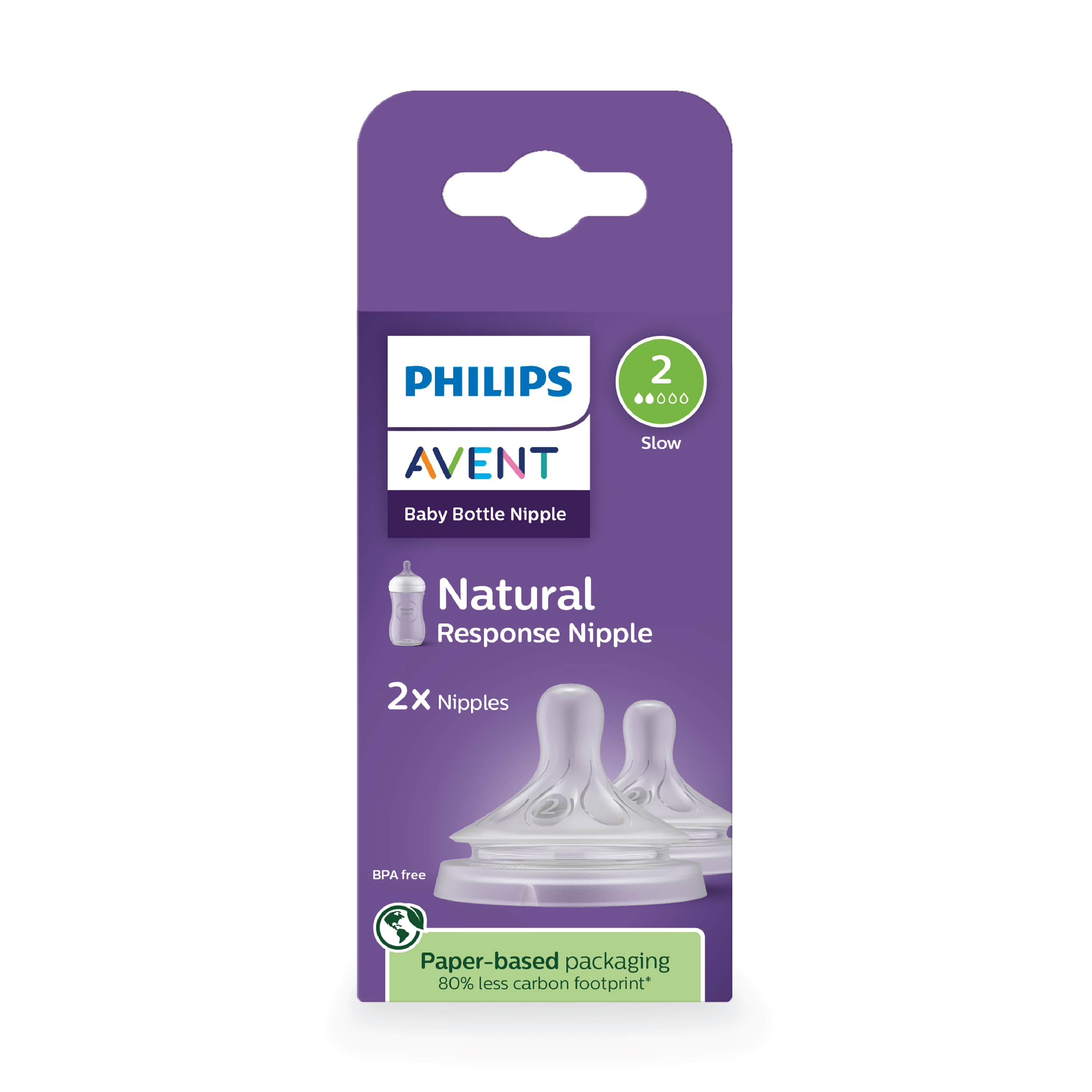 Philips Avent Natural Response Teat, 0 mnd +, 2 stk.