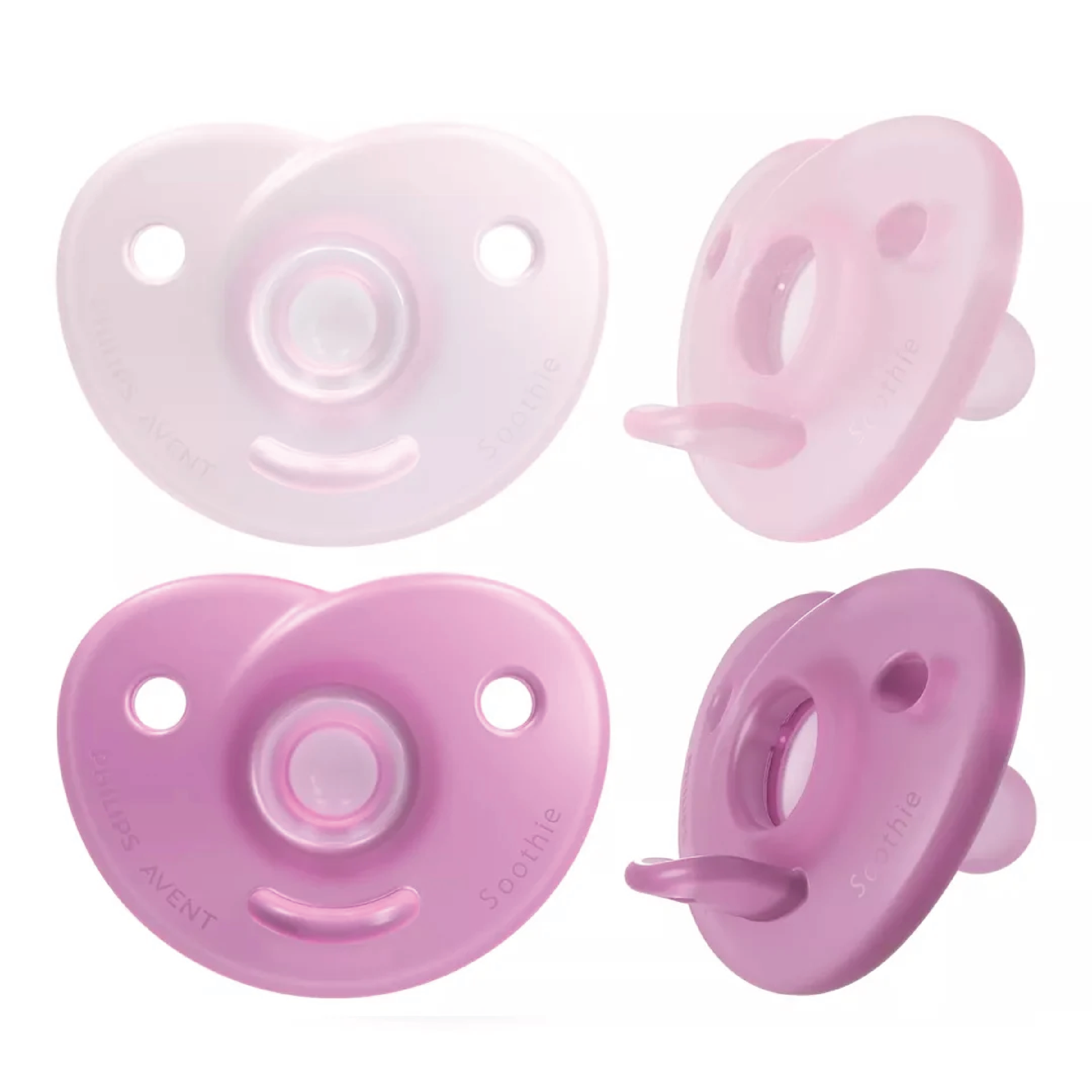 Philips Avent Soothie Heart Smokker, 0–6 mnd., rosa, 2 stk.