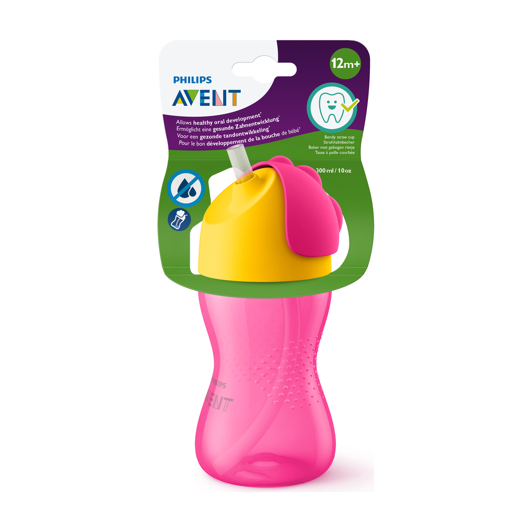 Philips Avent Straw Cup, Rosa/gul, 1 stk.