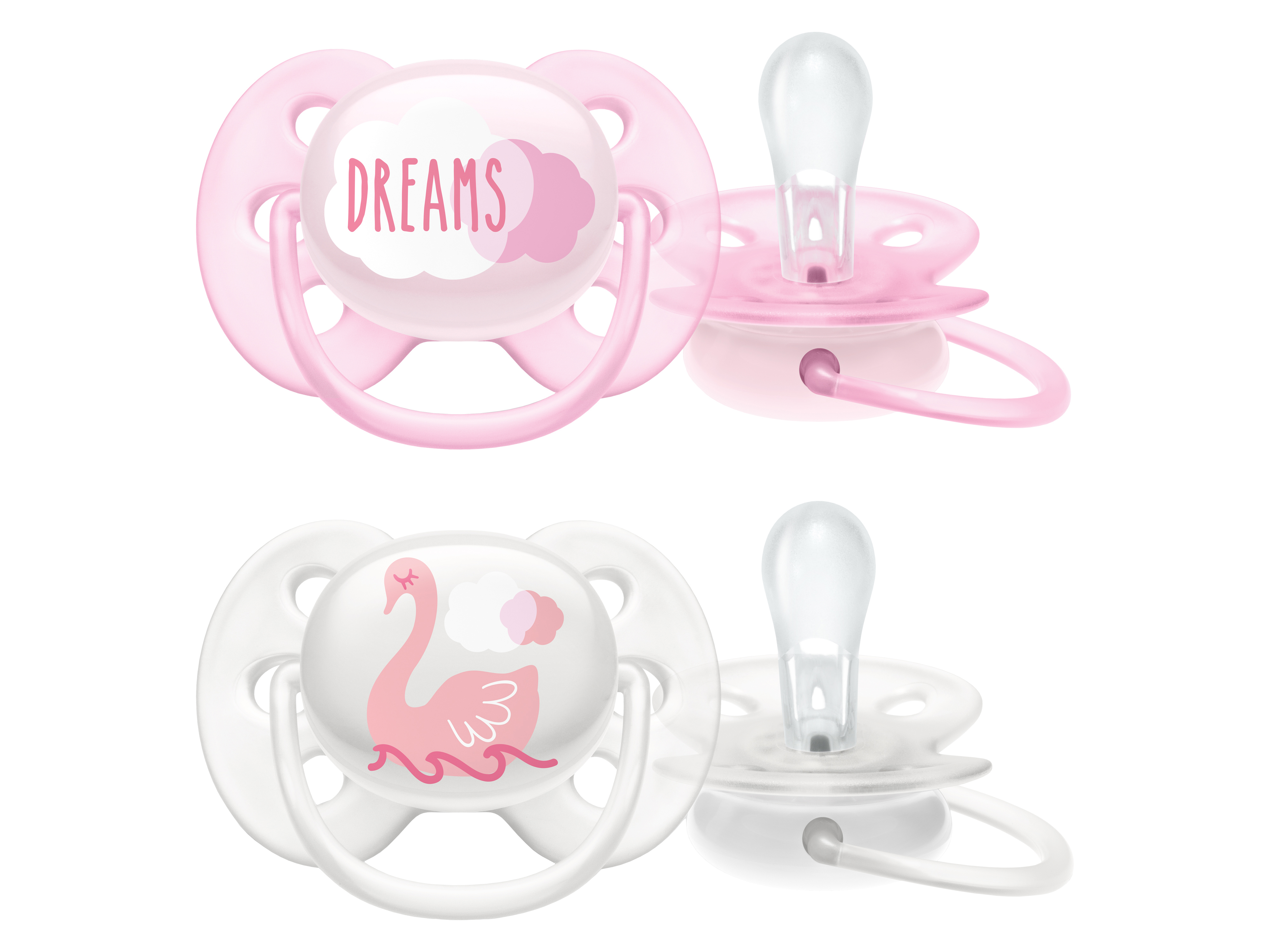 Philips Avent Ultra Soft narresmokk, 0–6 mnd, rosa, 2 stk.