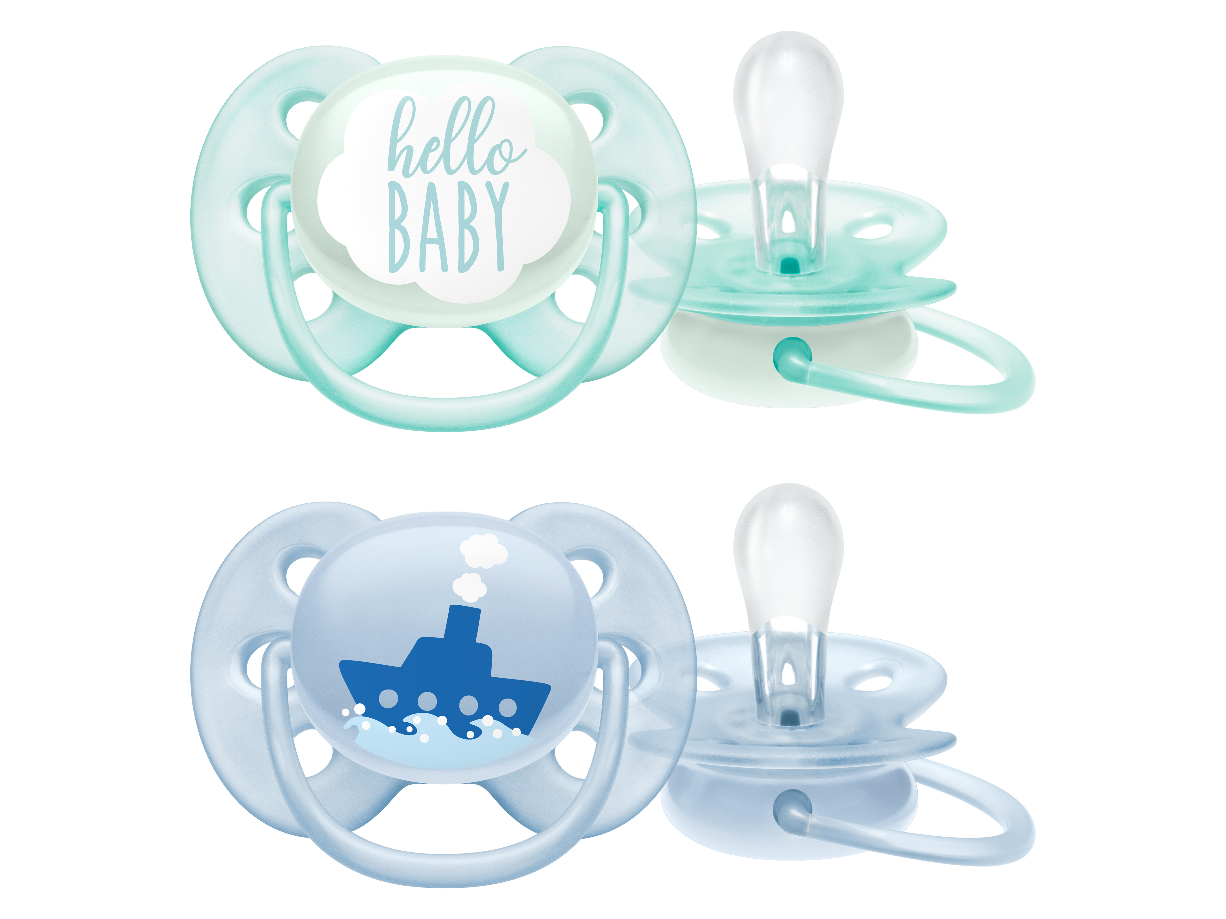 Philips Avent Ultra Soft narresmokk, 0–6 mnd, blå, 2 stk.