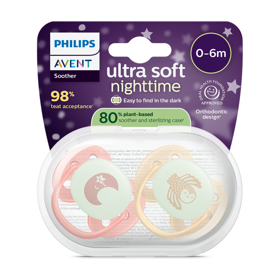 Philips Avent Ultra Soft Night 0-6m GulRosa, 0-6 mnd, gul/rosa, 2 stk.