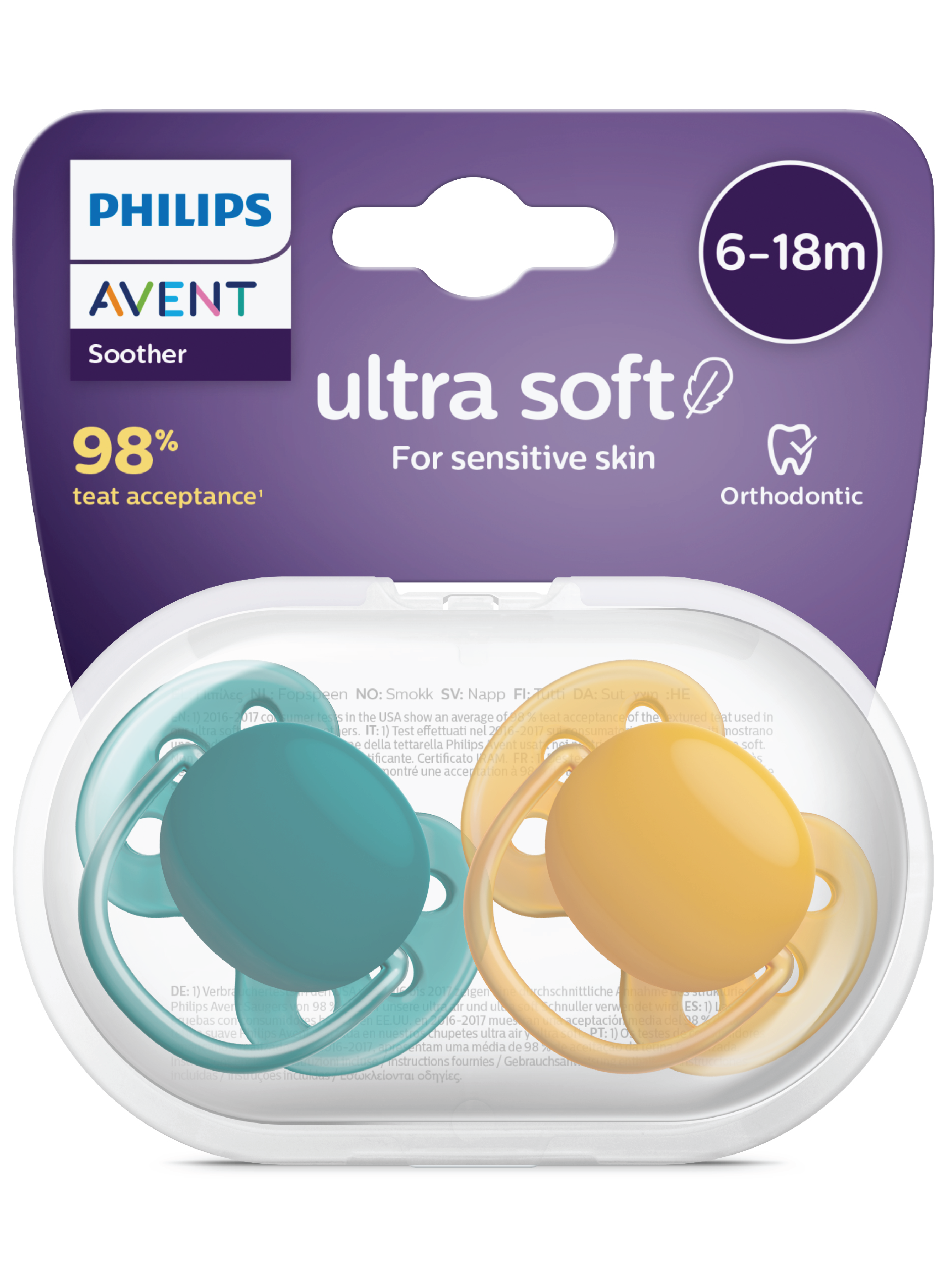 Philips Avent Ultra Soft Smokk, 6-18 mnd, grønn/gul, 2 stk.