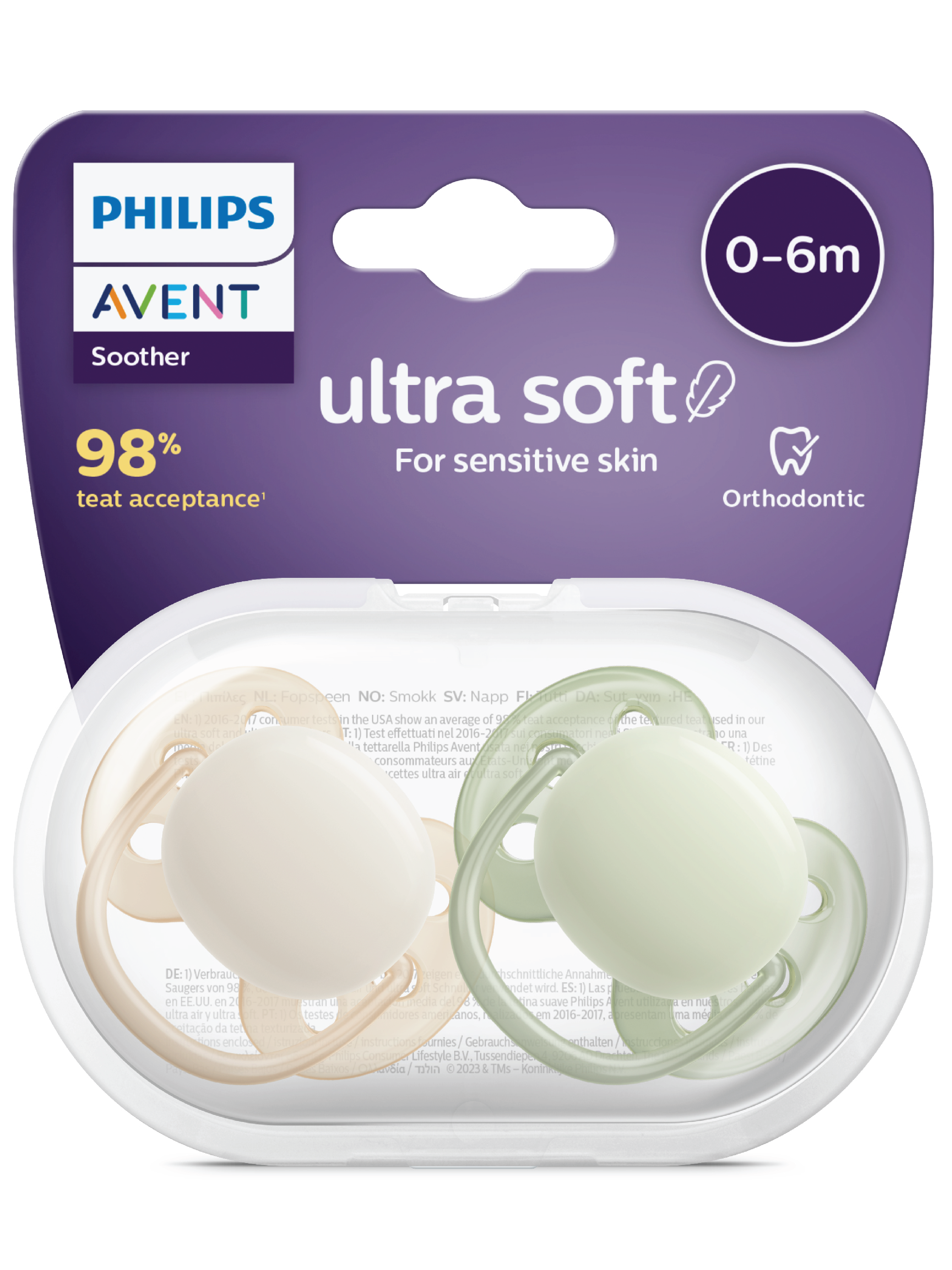 Philips Avent Ultra Soft Smokk, 0-6 mnd, grønn/beige, 2 stk.