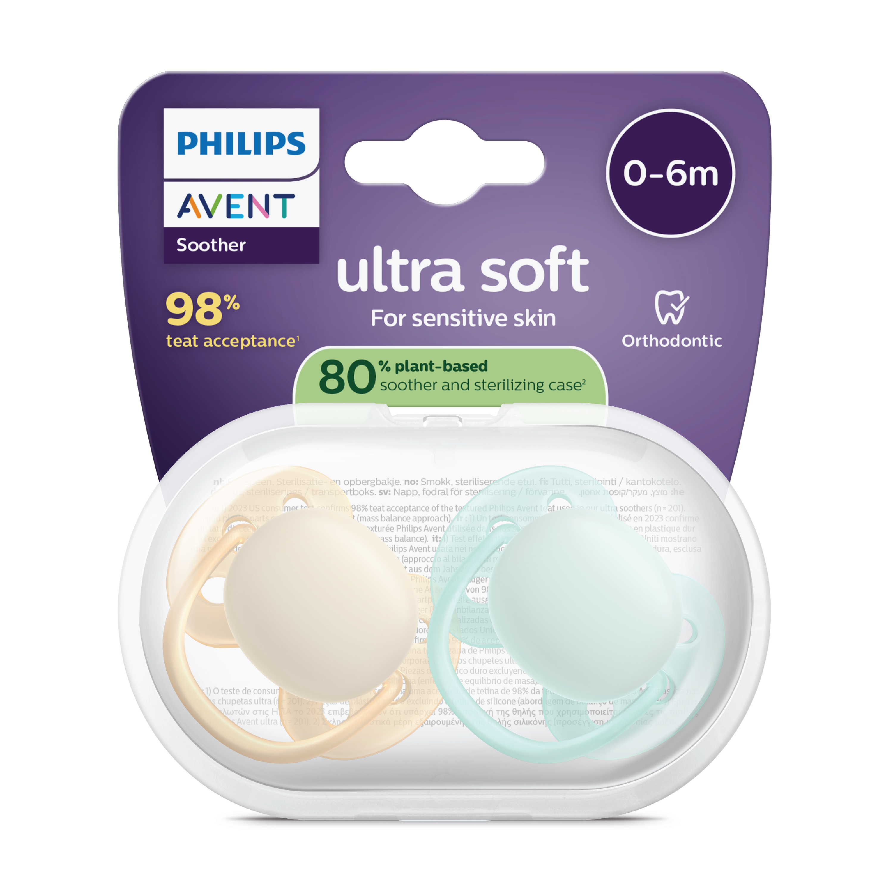 Philips Avent Ultra Soft Smokk, 0-6 mnd, beige/turkis, 2 stk.