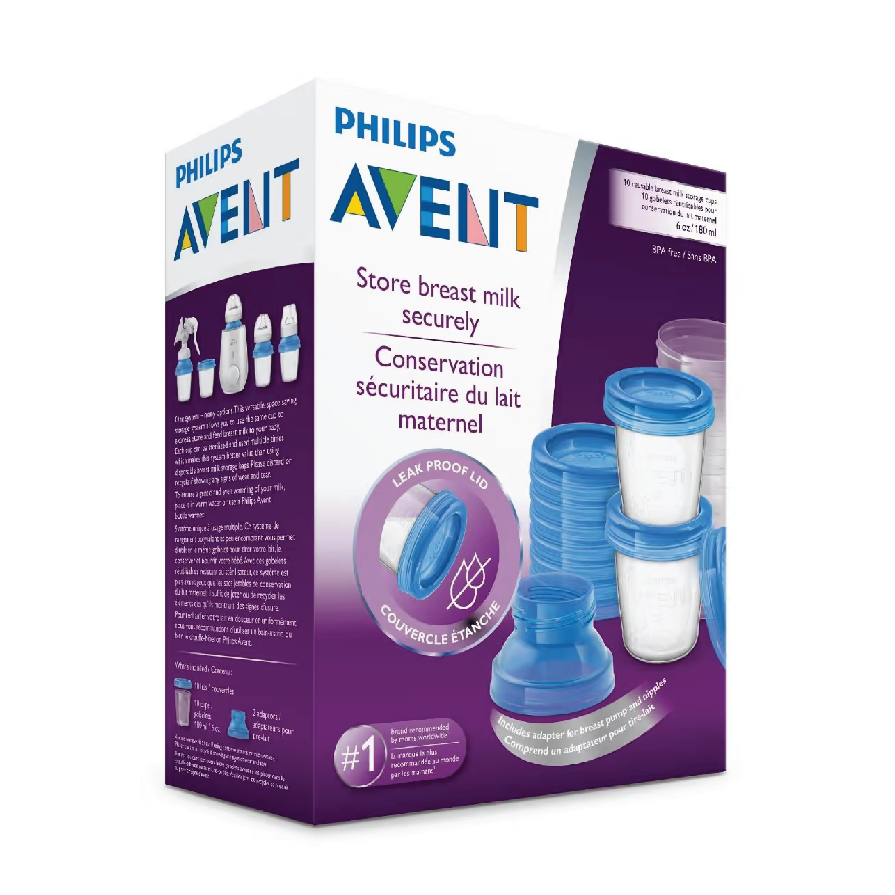Philips Avent VIA Beger m/adapter, 10 stk.