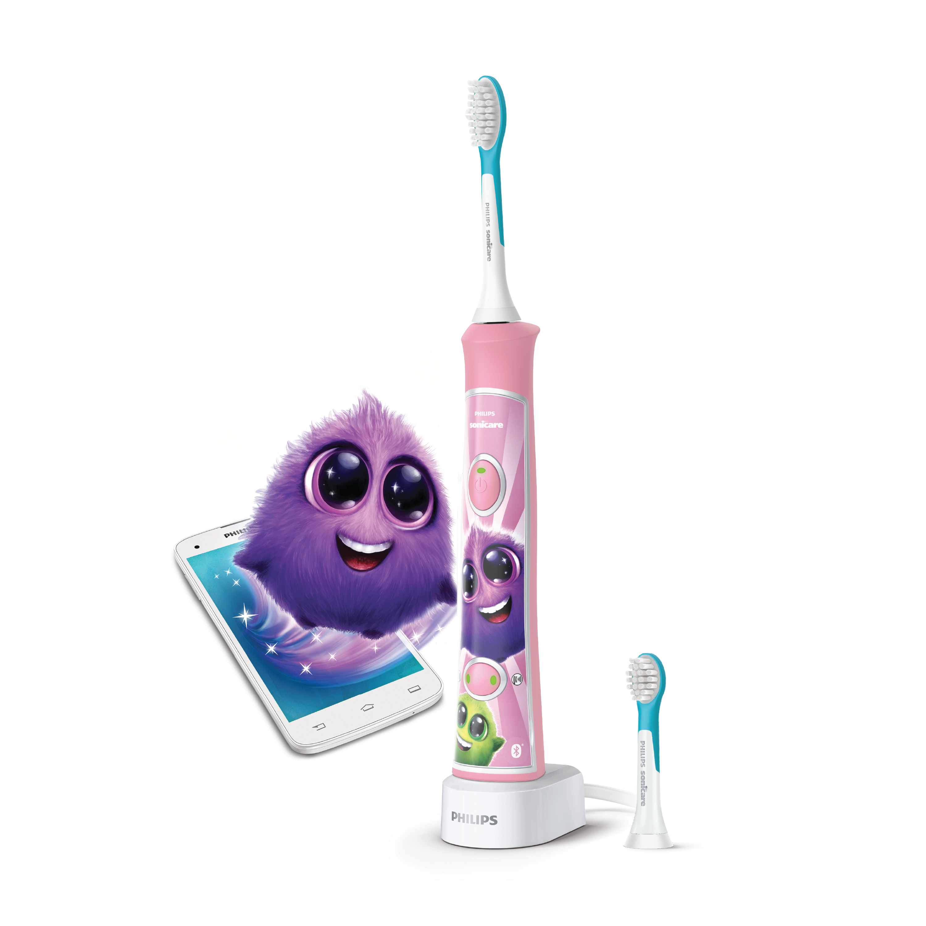 Philips Sonicare For Kids Sonic Elektrisk tannbørste, Rosa, 1 stk.