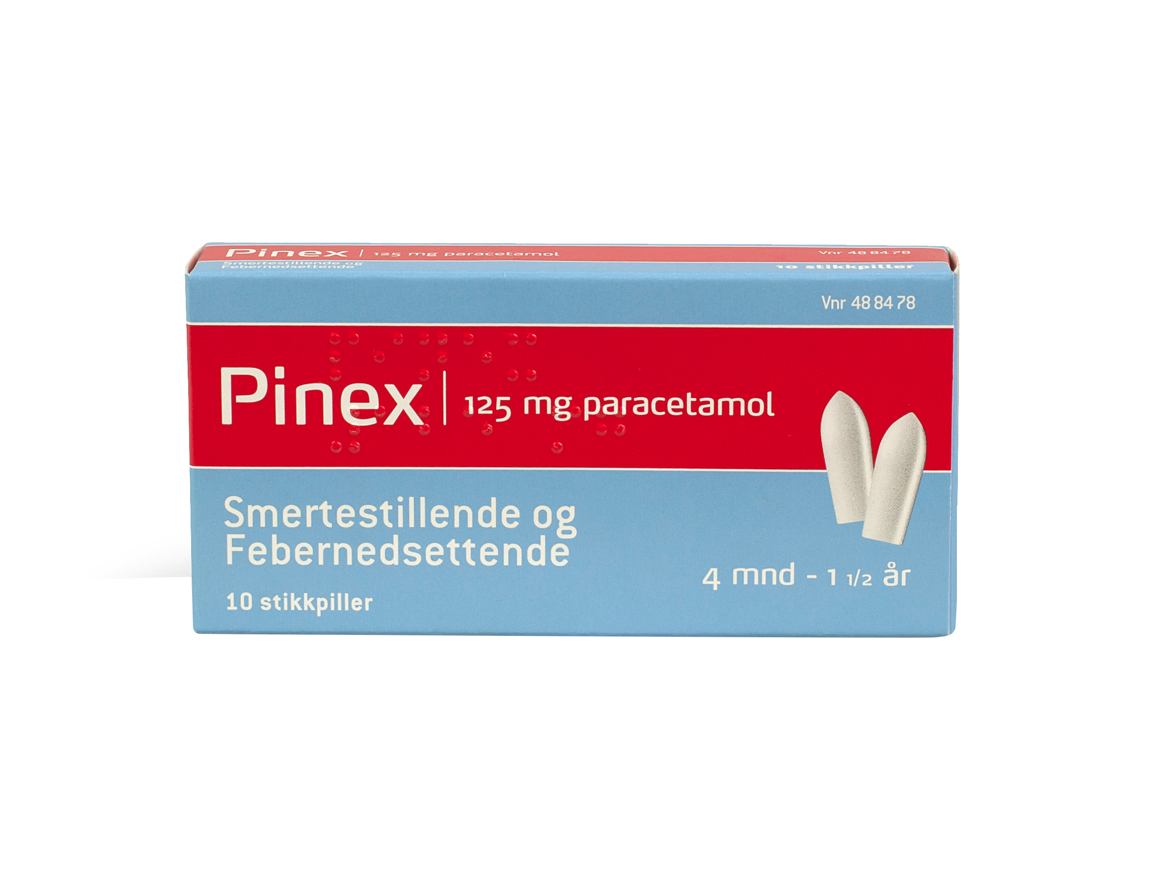 Pinex Stikkpiller, 125 mg, 10 stk.   4mnd-1 1/2 år