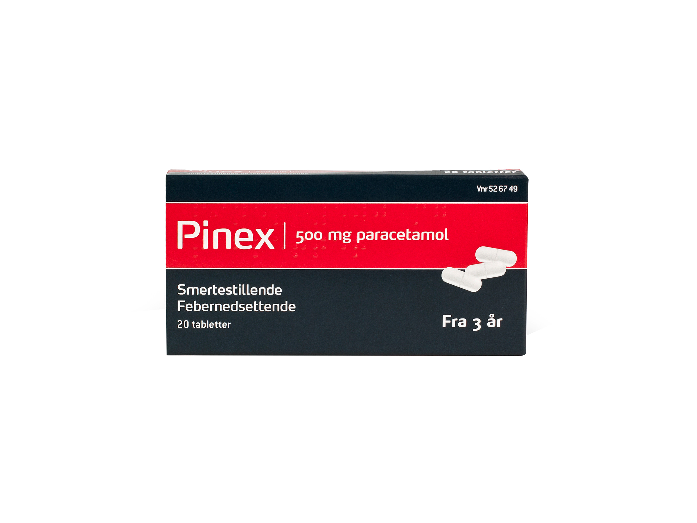 Pinex Tabletter, 500 mg, 20 stk. - Febernedsettende - Farmasiet.no