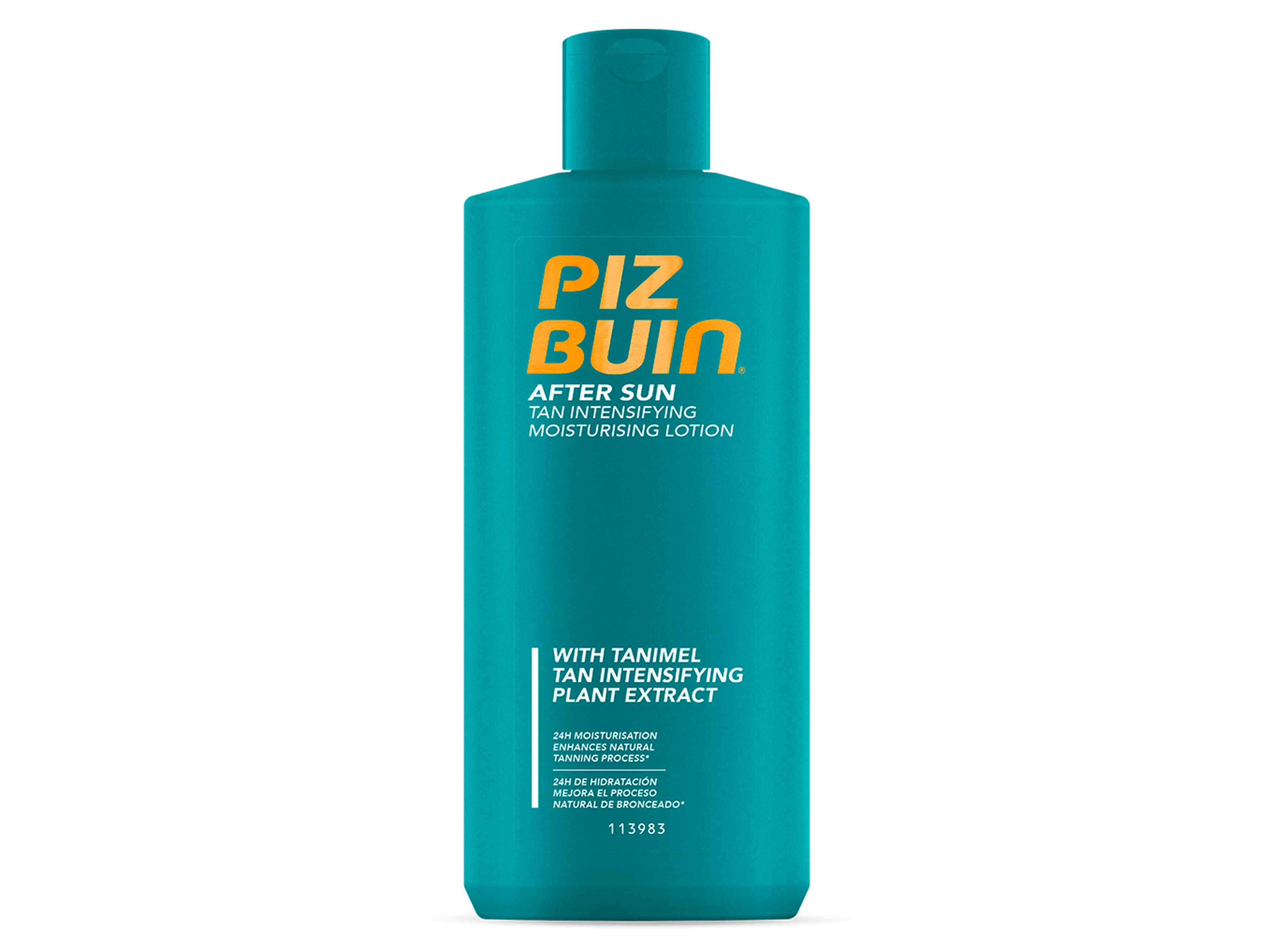 Piz Buin After Sun Tan Intensifying Moisturising Lotion 200 ml brunfarge sheasmør vitamin E glyserin 24 timer fuktighet melanin alle hudtyper lett konsistens 149 kr