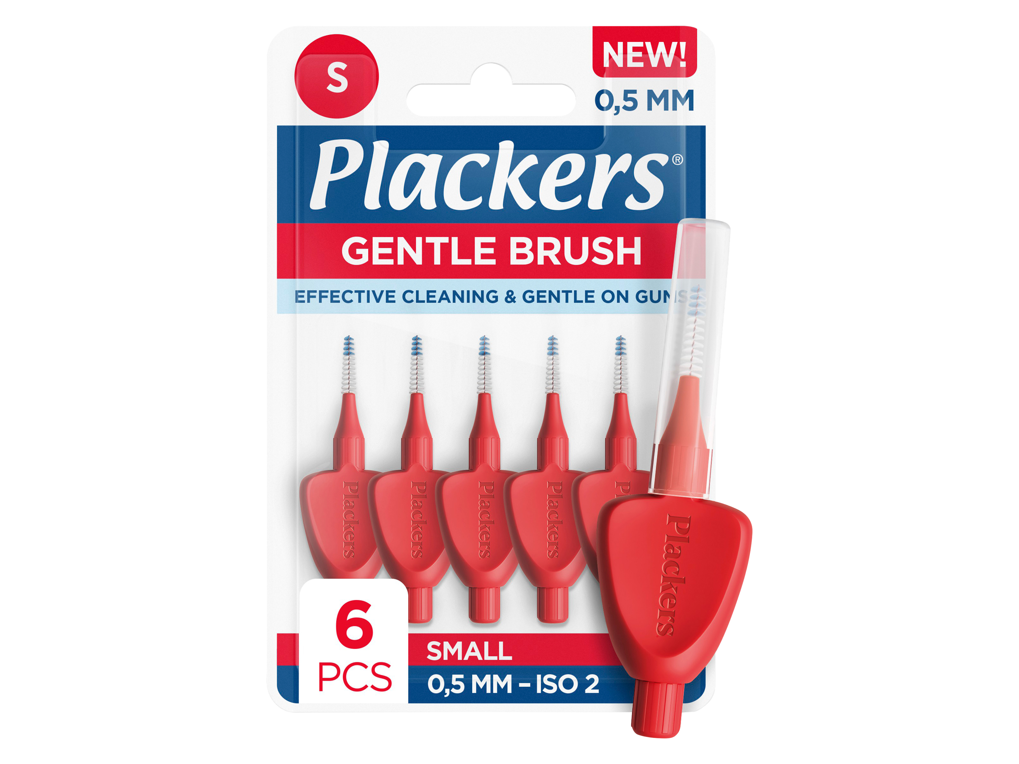 Plackers Gentle Brush mellomromsbørste, 0,5 mm Small, 6 stk.