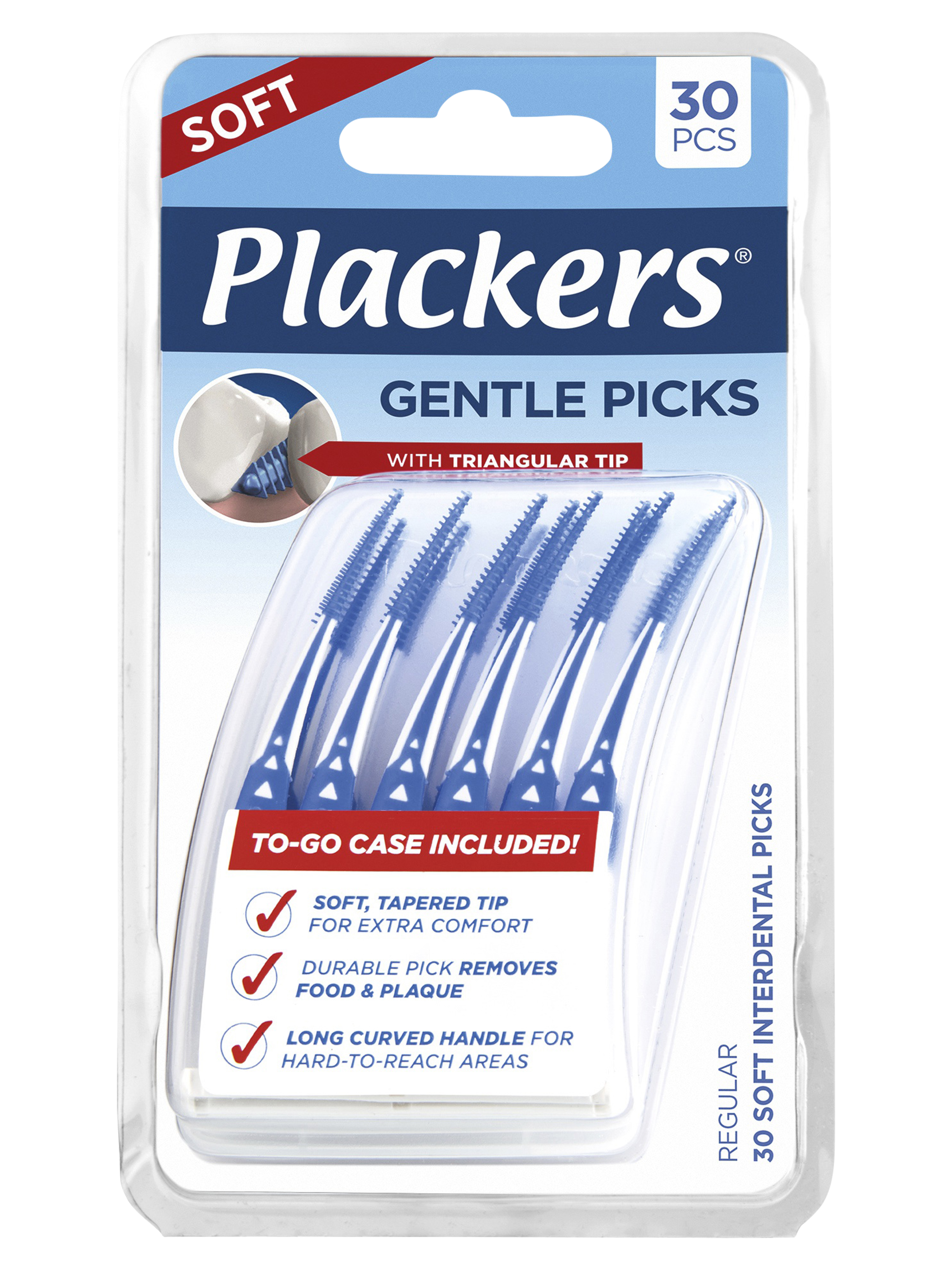 Plackers Gentle Picks Tannstikkere i plast, 30 stk.