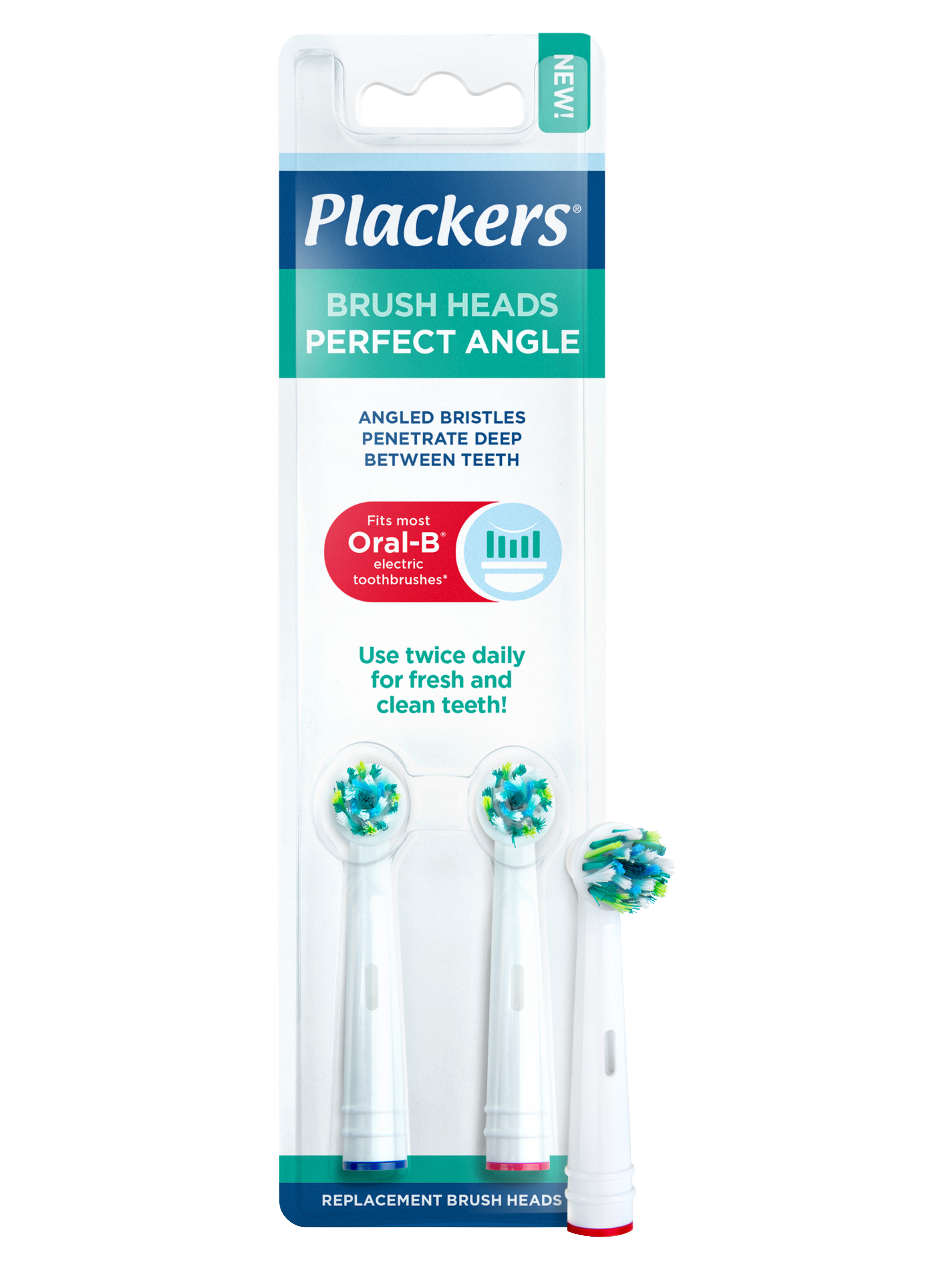 Plackers Perfect Angle Refill Børstehode, 2 stk