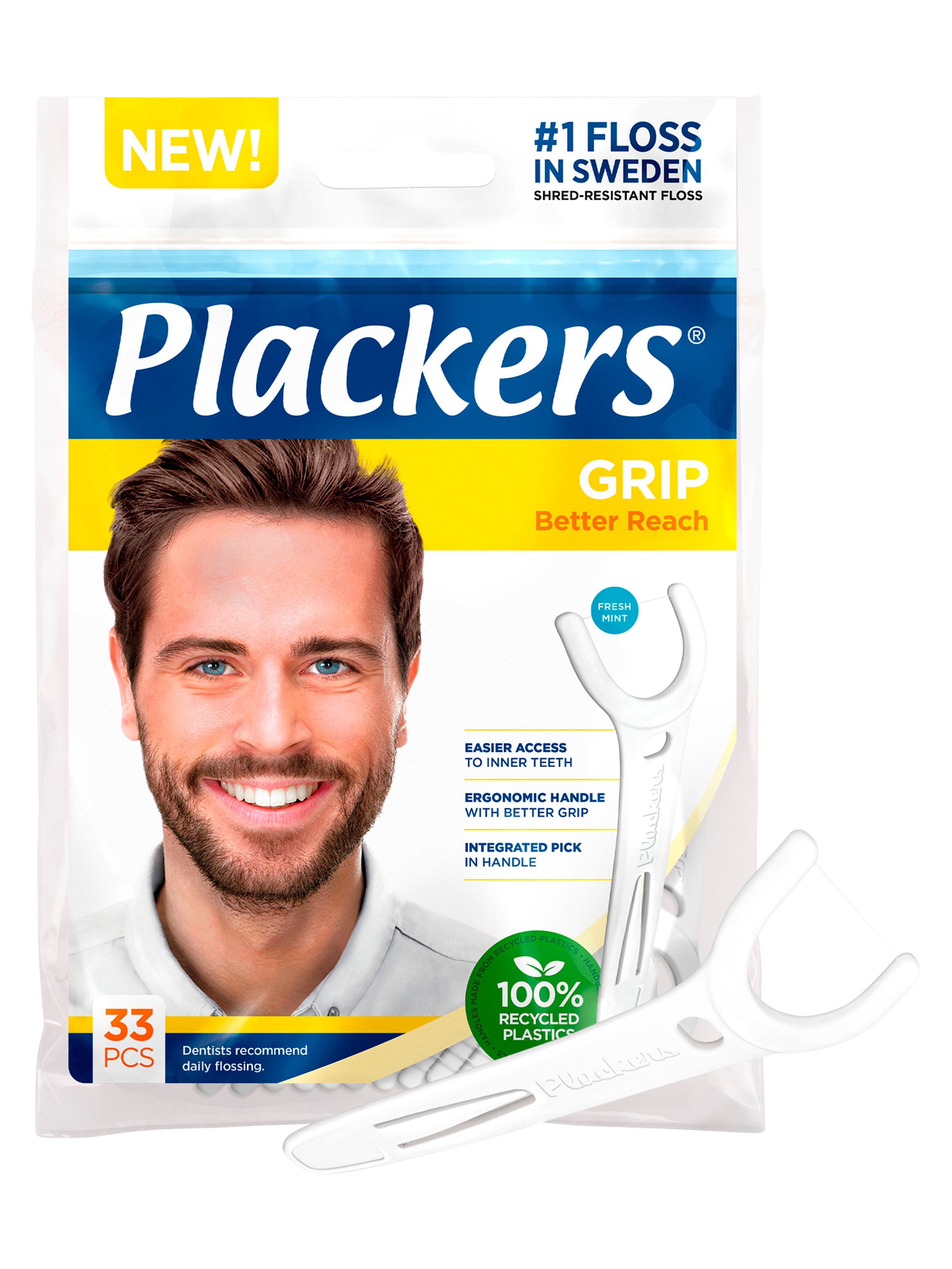 Plackers Tanntrådbøyle Grip, 33 stk