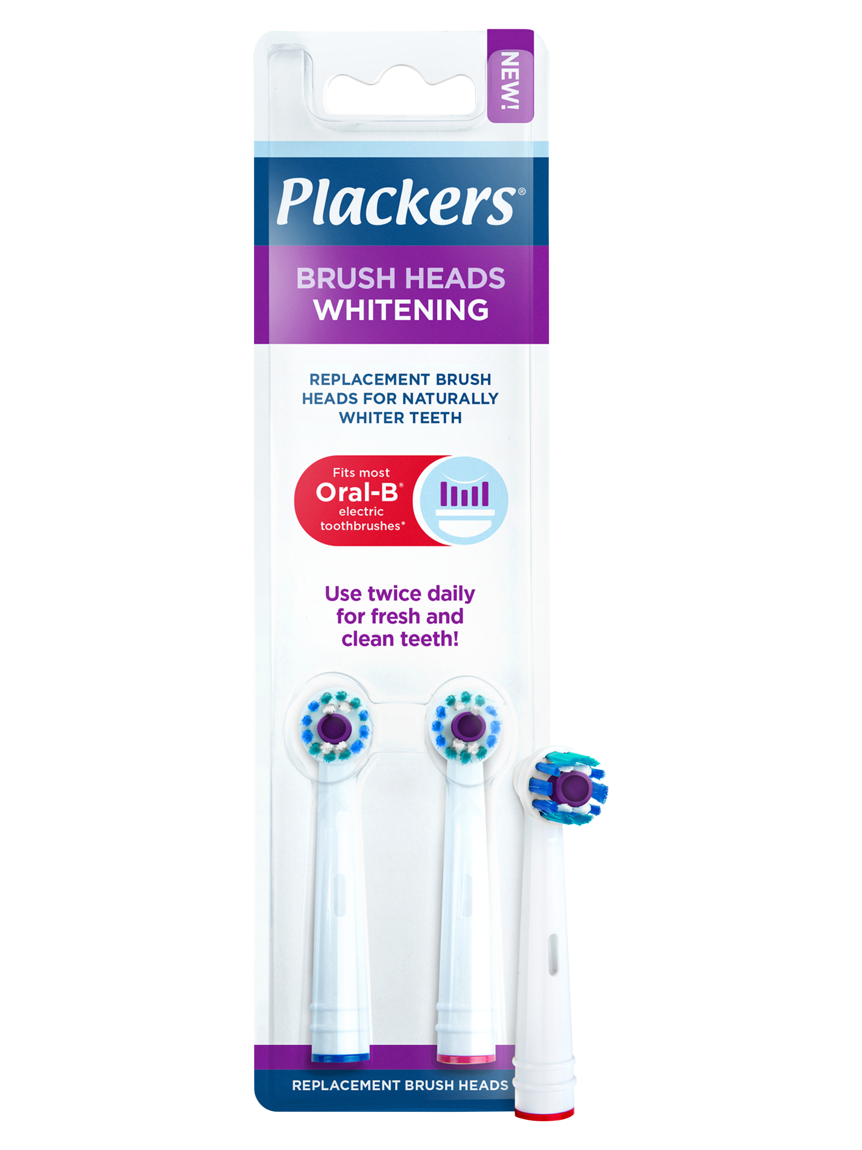 Plackers Whitening Refill Børstehode, 2 stk