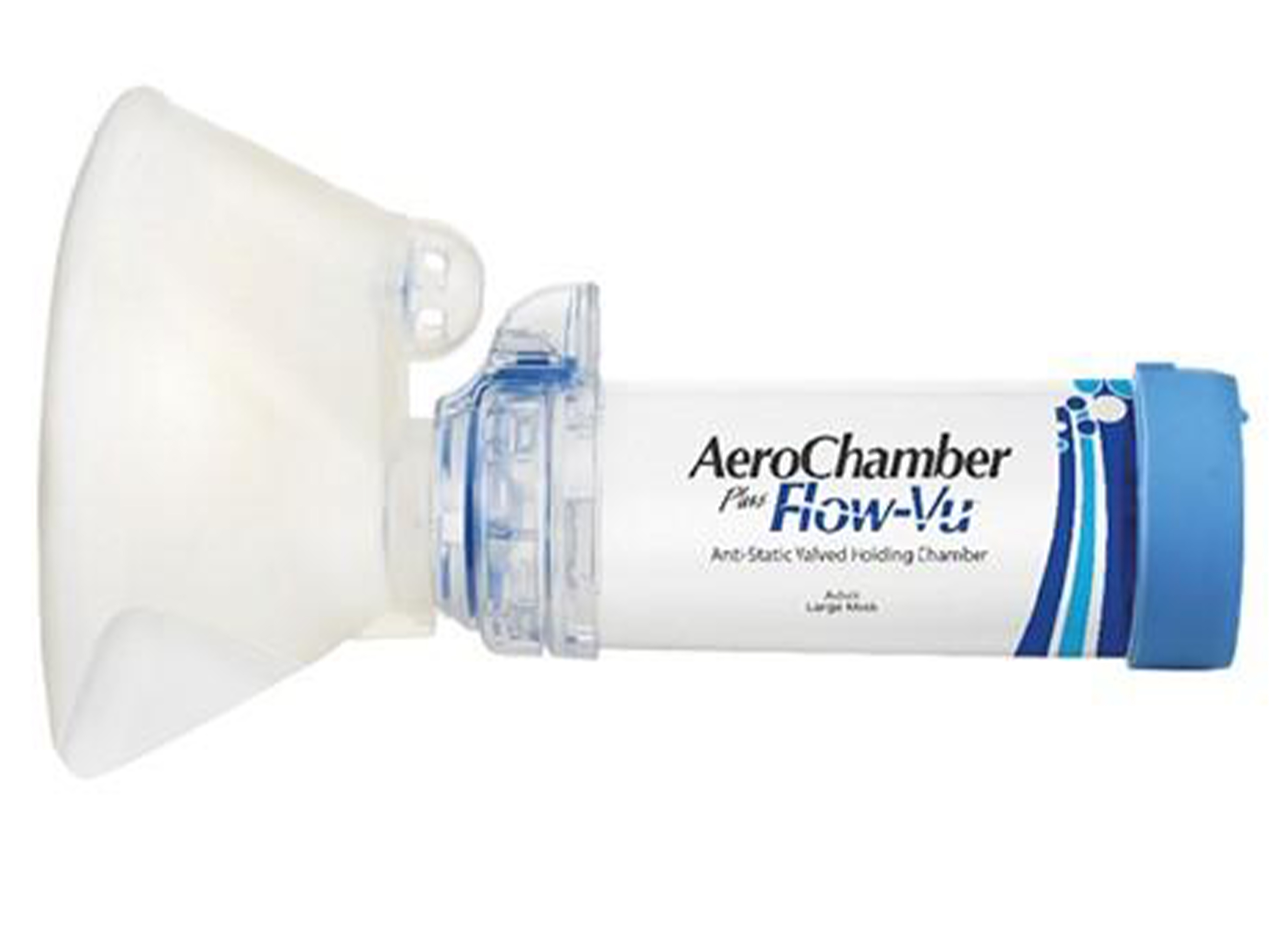 Aerochamber PlusFlow-Vu maske, Inhalasjonskammer med stor maske, Til voksne, 1 stk.