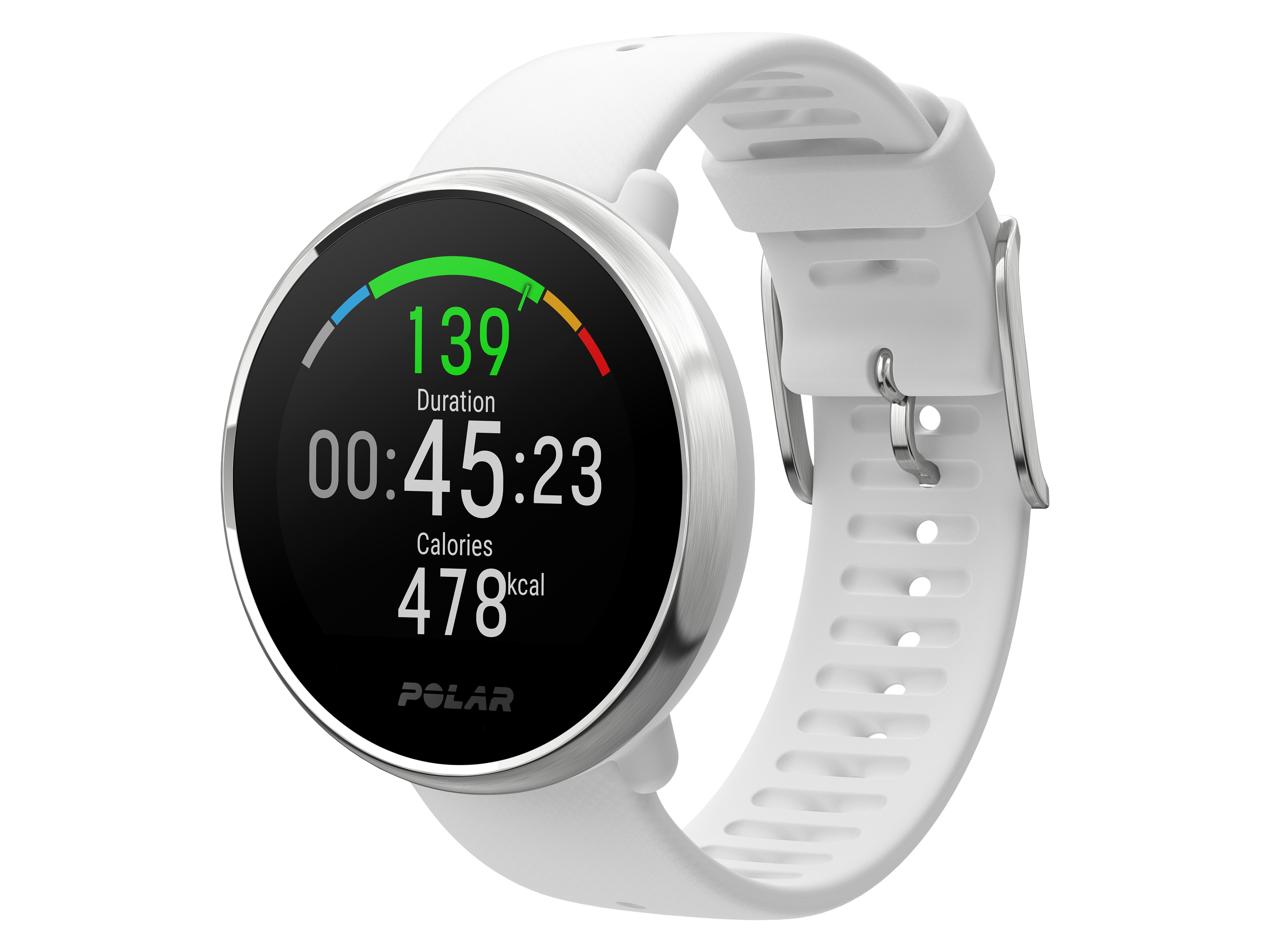 Polar Ignite Treningsklokke, White/Silver, Medium/Large