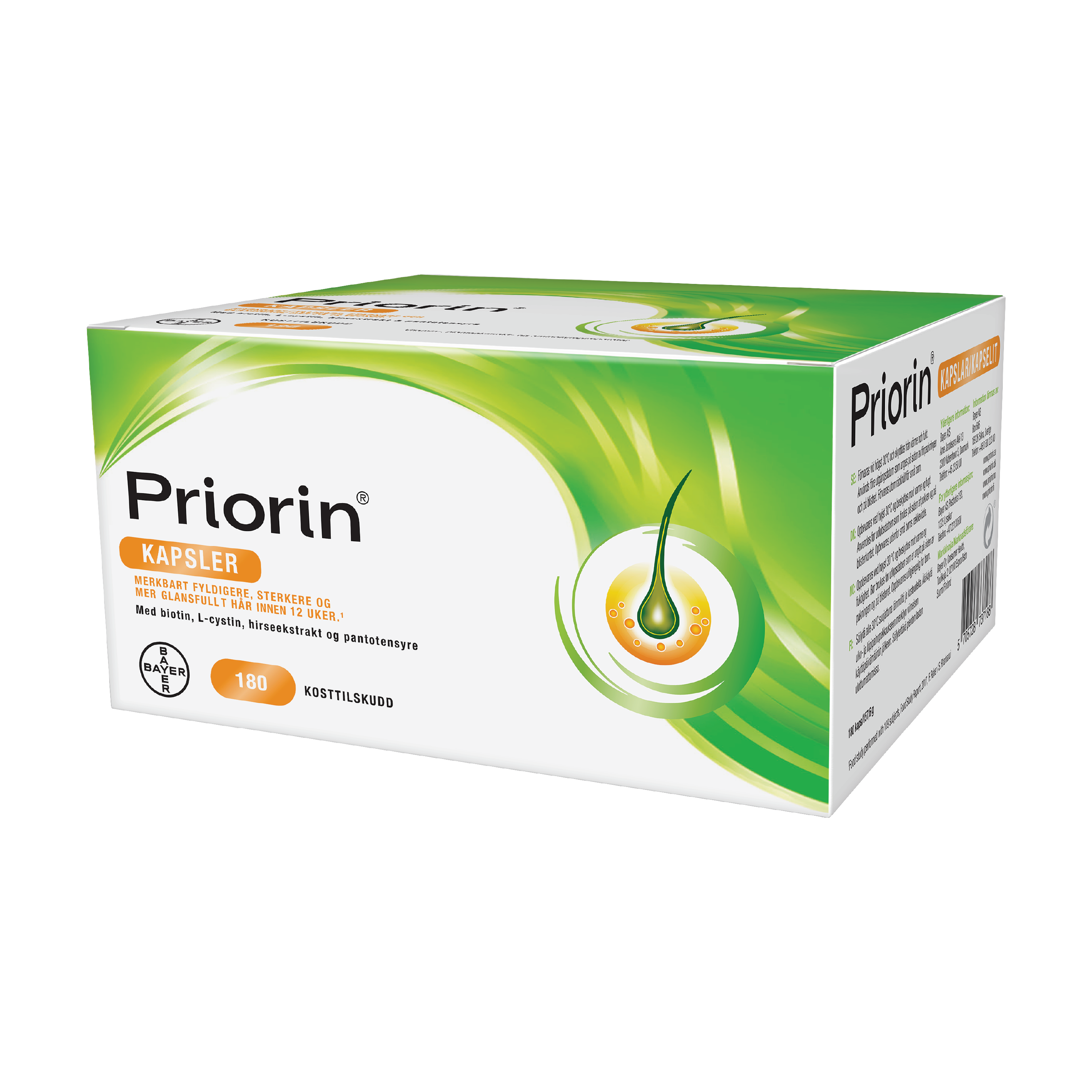 Priorin Kosttilskudd kapsler, 180 stk.