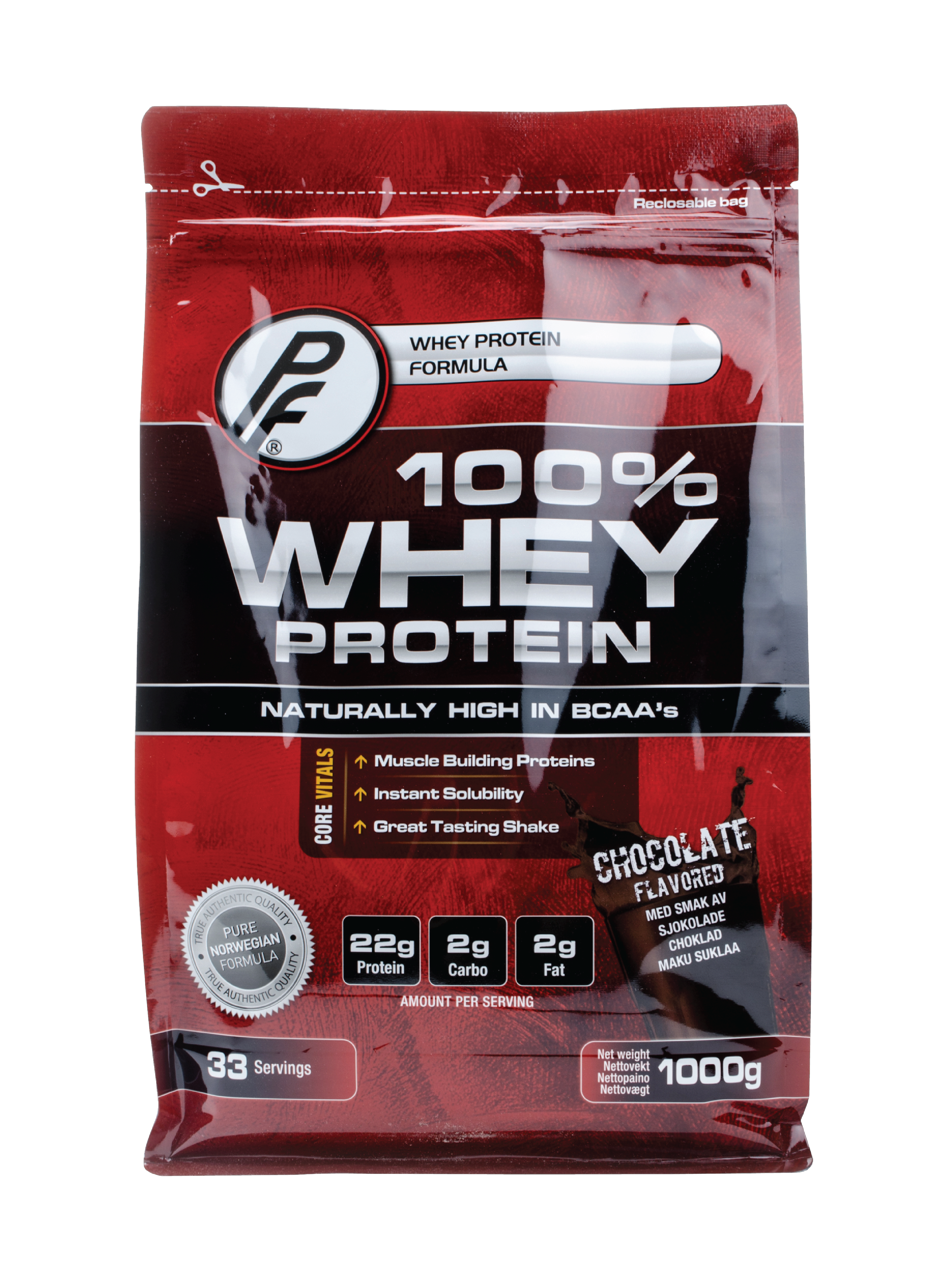 Proteinfabrikken 100 % Whey Protein, Sjokolade, 1 kg