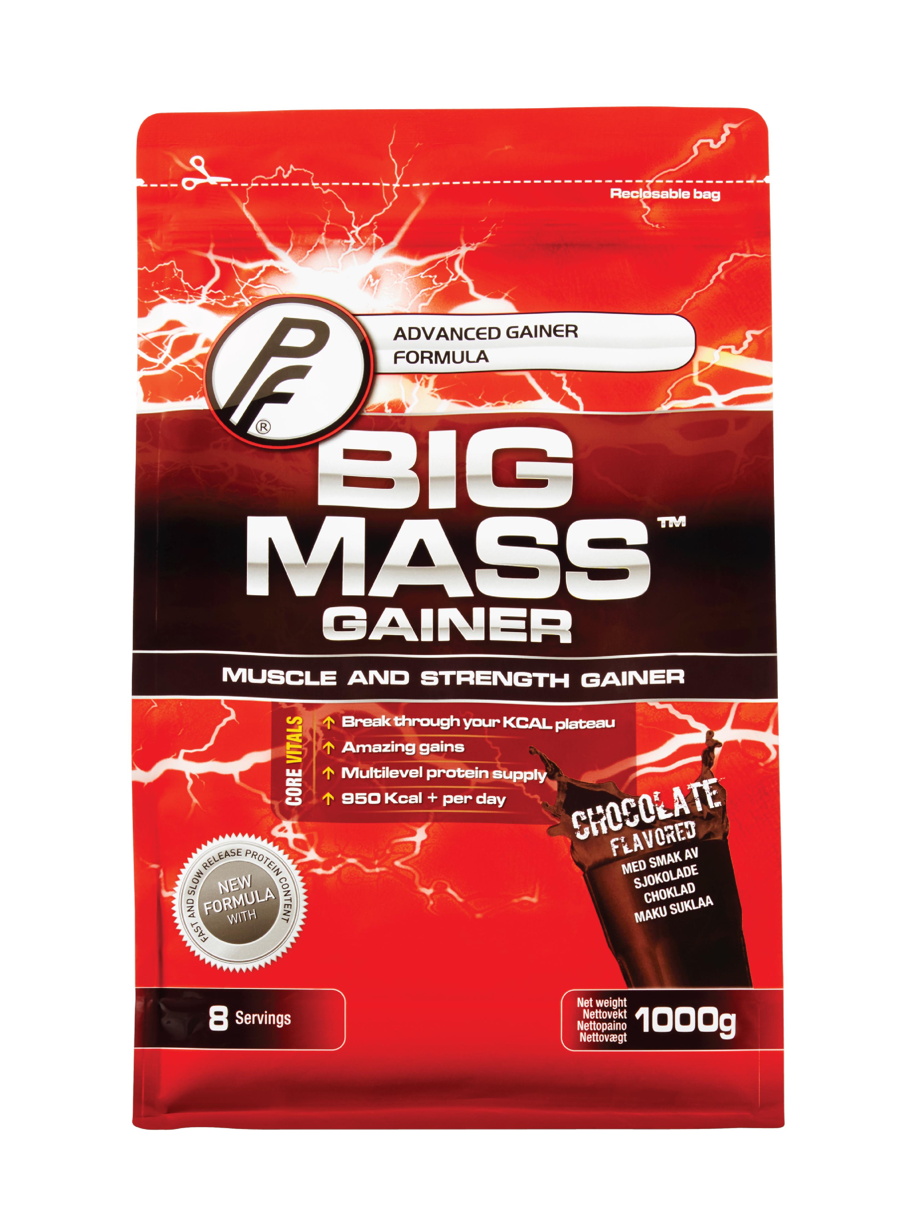 Proteinfabrikken Big Mass™ Gainer, Sjokolade, 1 kg - Sportsernæring ...