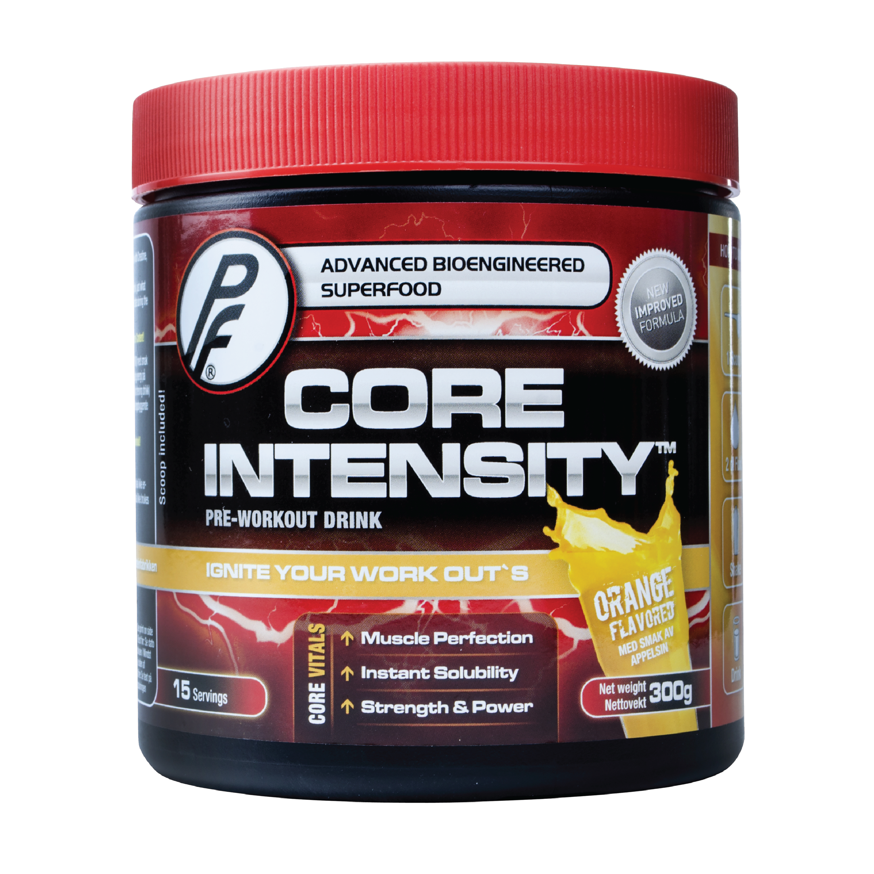 Proteinfabrikken Core Intensity, Appelsin, 300 g