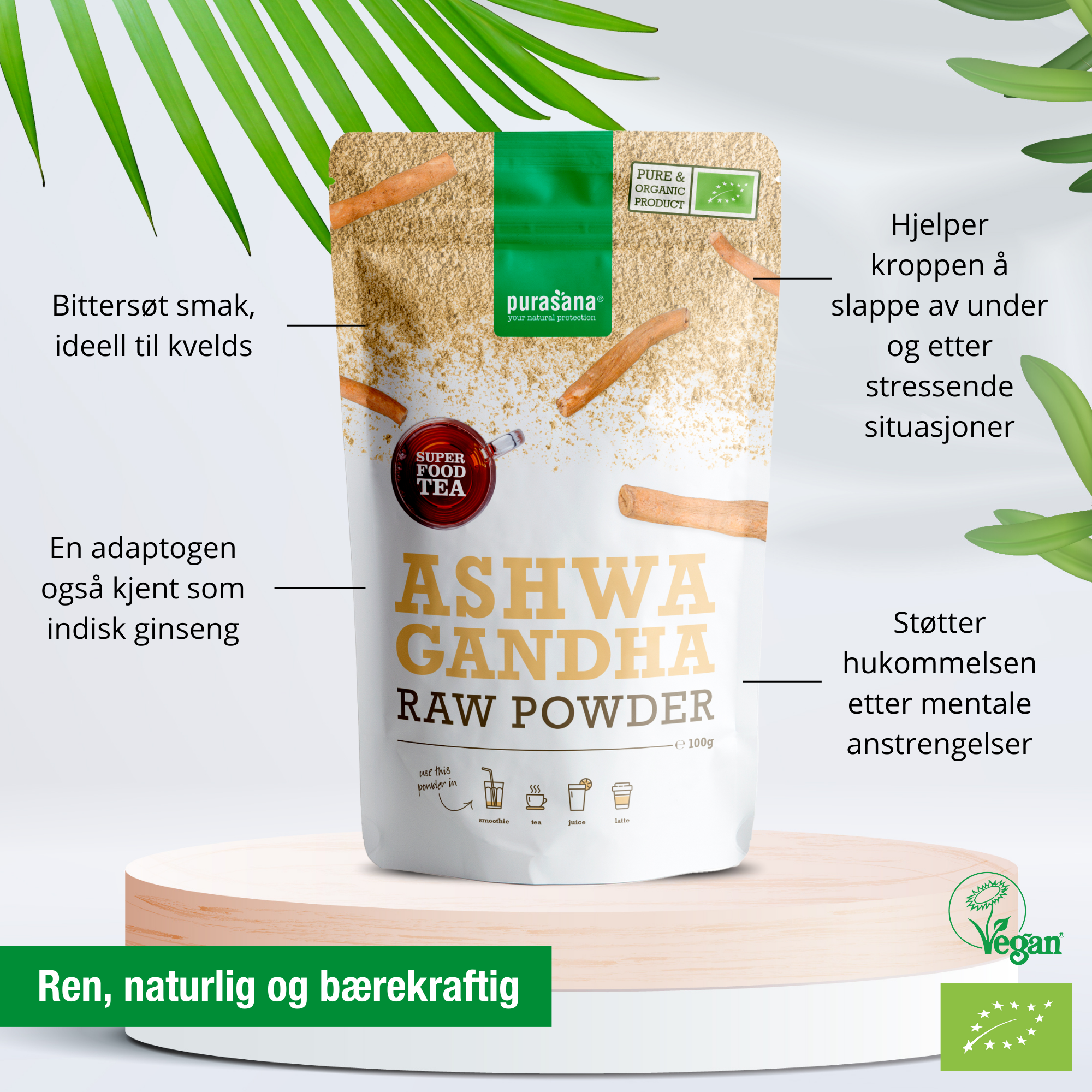 Purasana Ashwagandha Raw Powder, 100 g