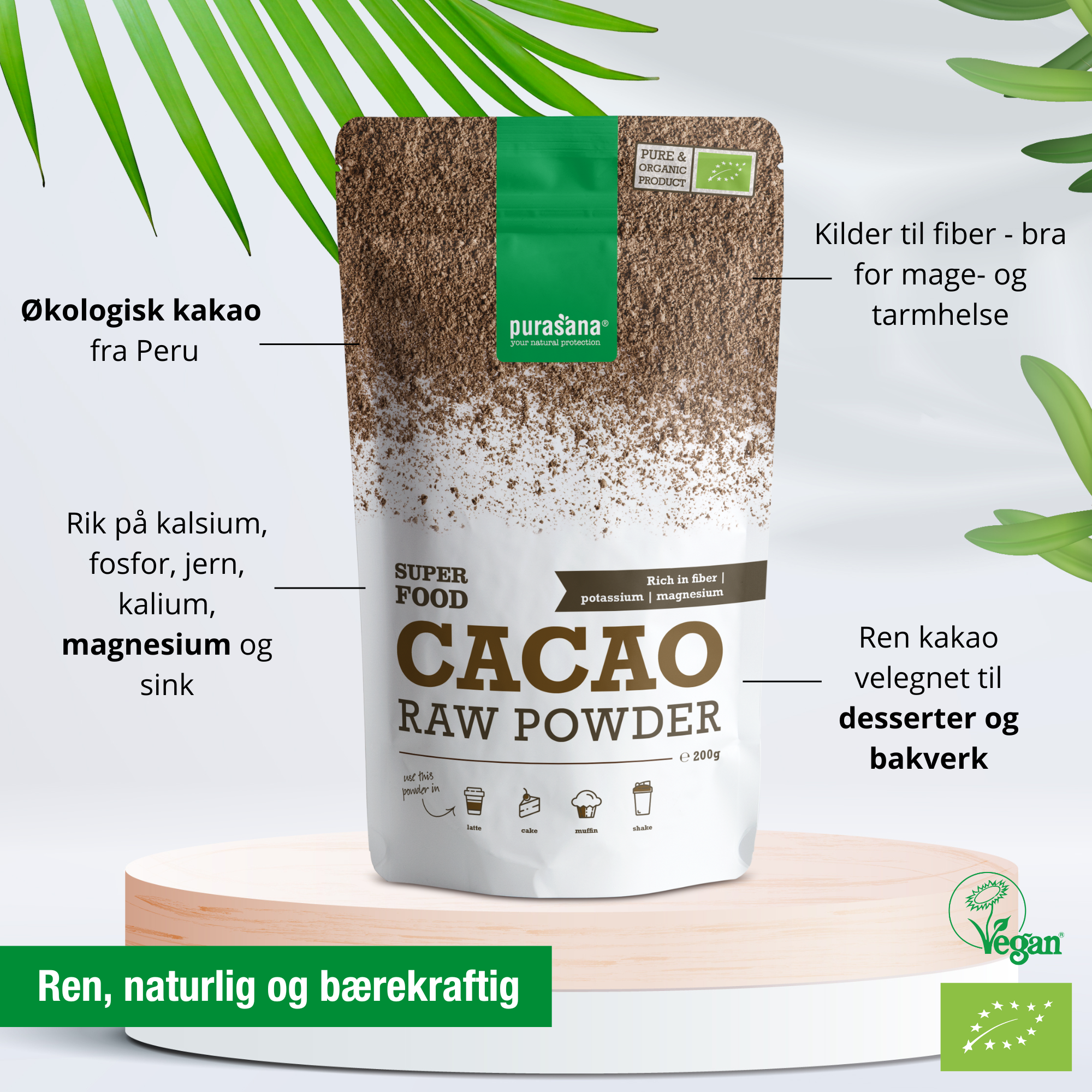 Purasana Cacao Powder, 200 g