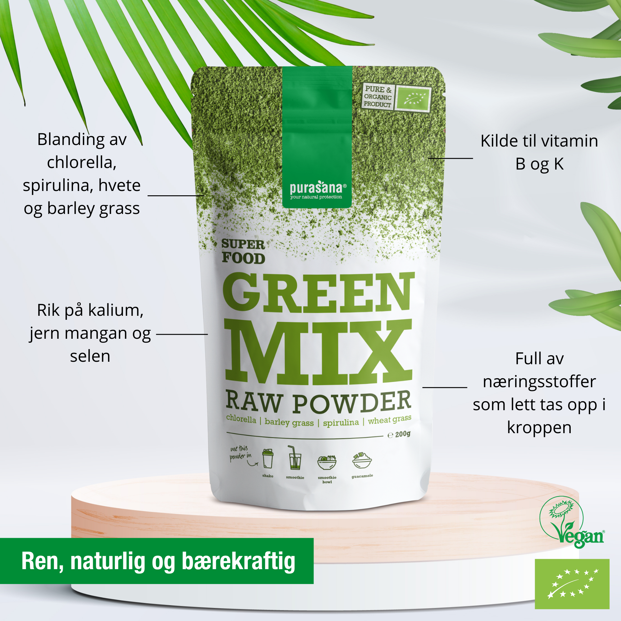Purasana Green Mix Powder, 200 g