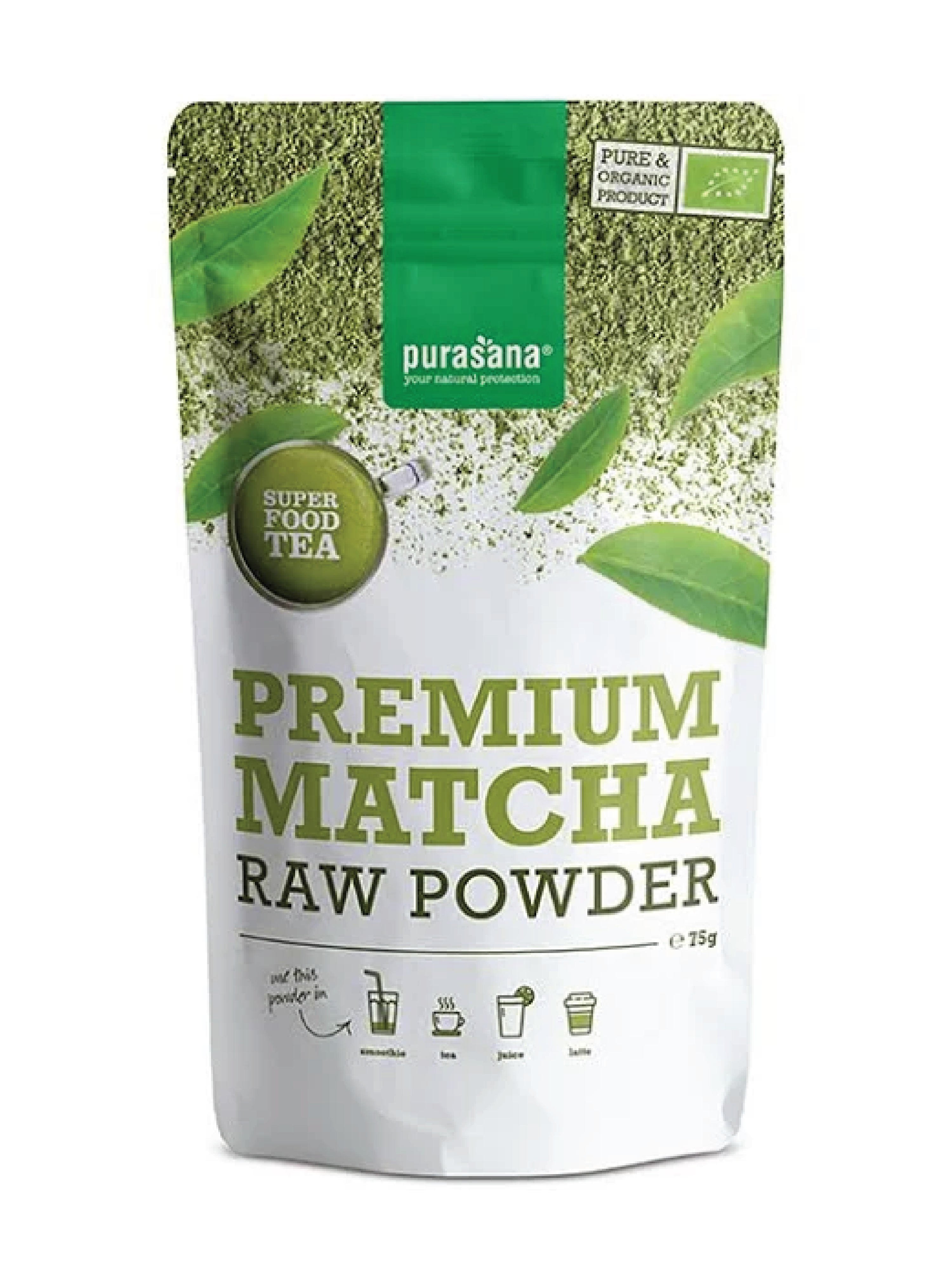Purasana Premium Matcha Raw Powder, 75 g