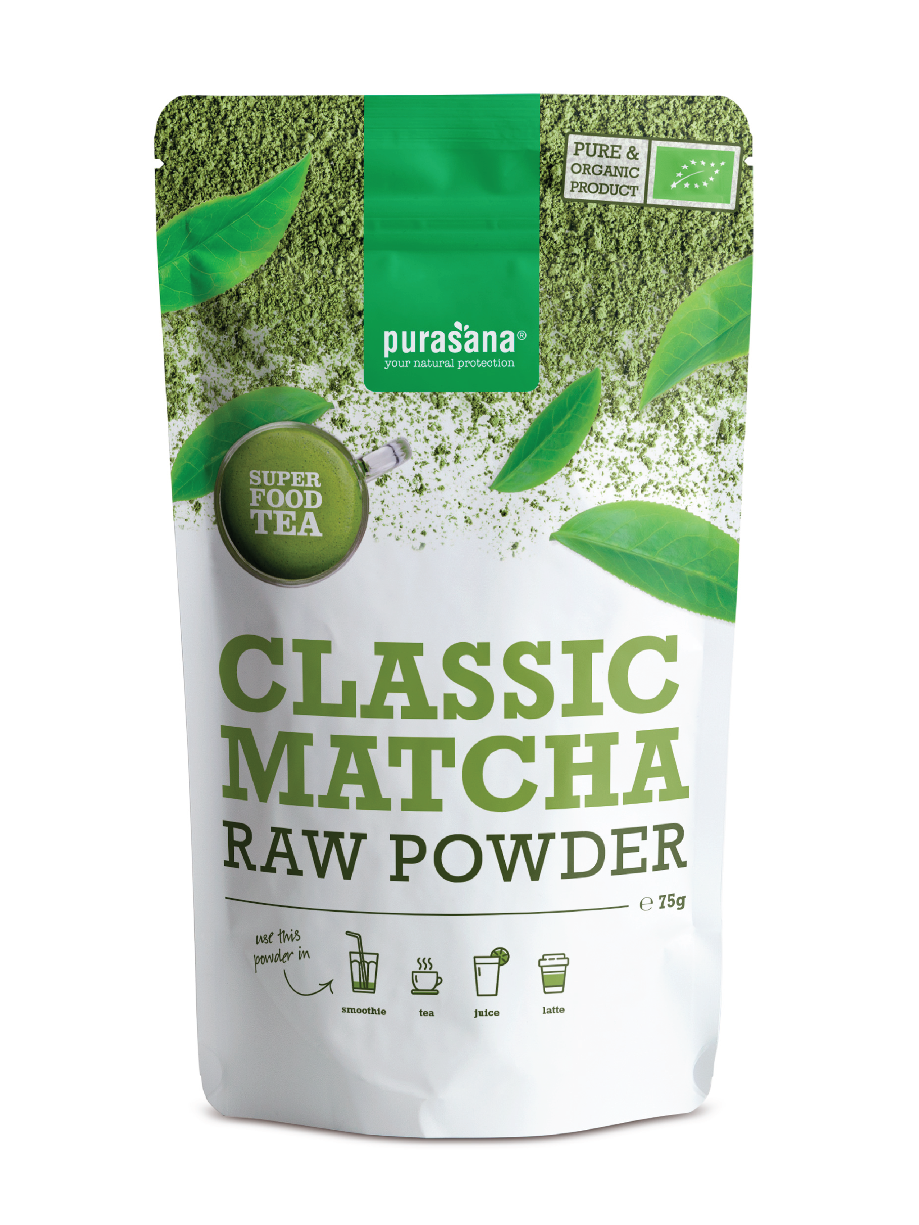 Purasana Premium Matcha Raw Powder, 75 g