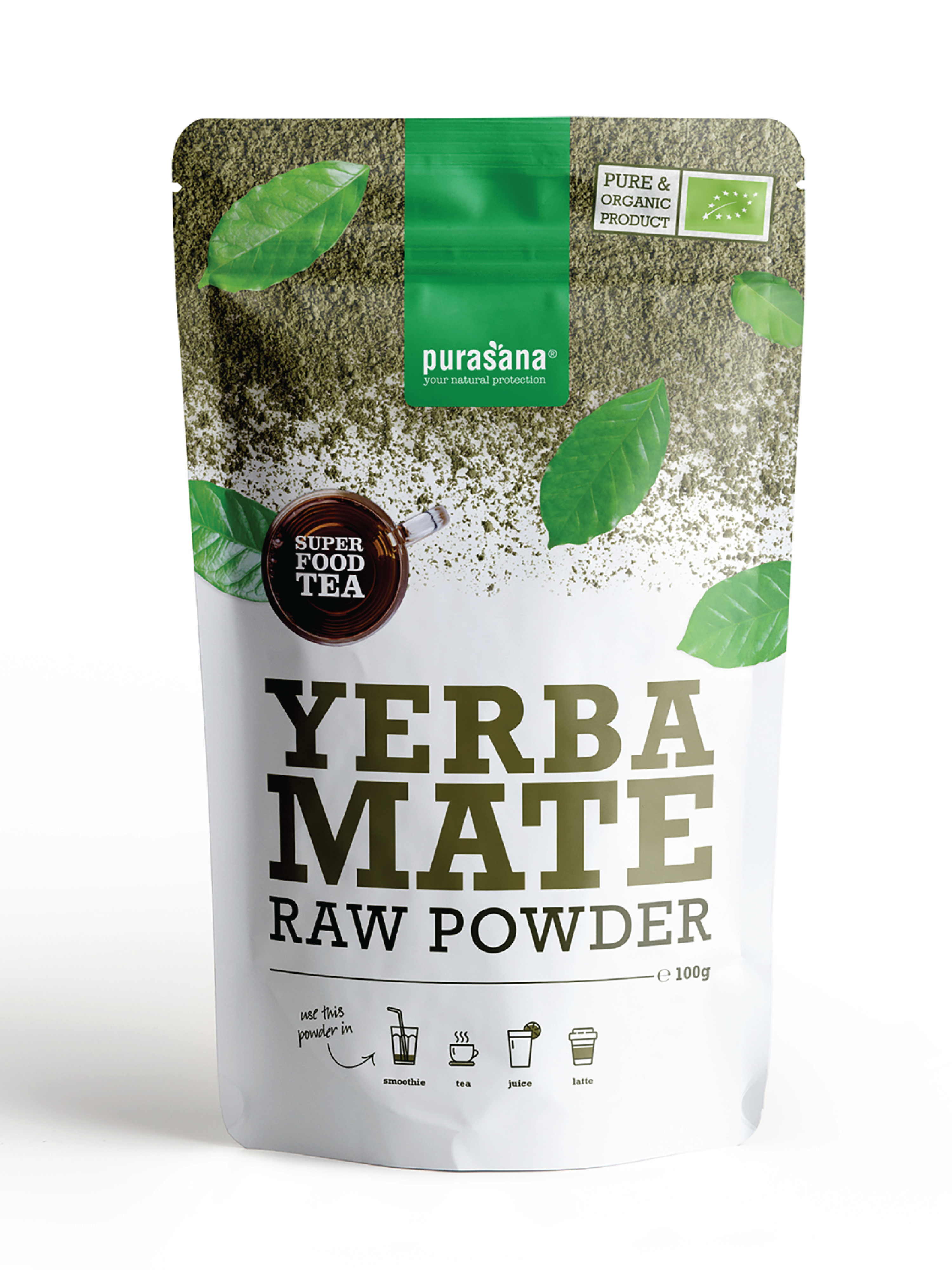 Purasana Yerba Mate Raw Powder, 36 g