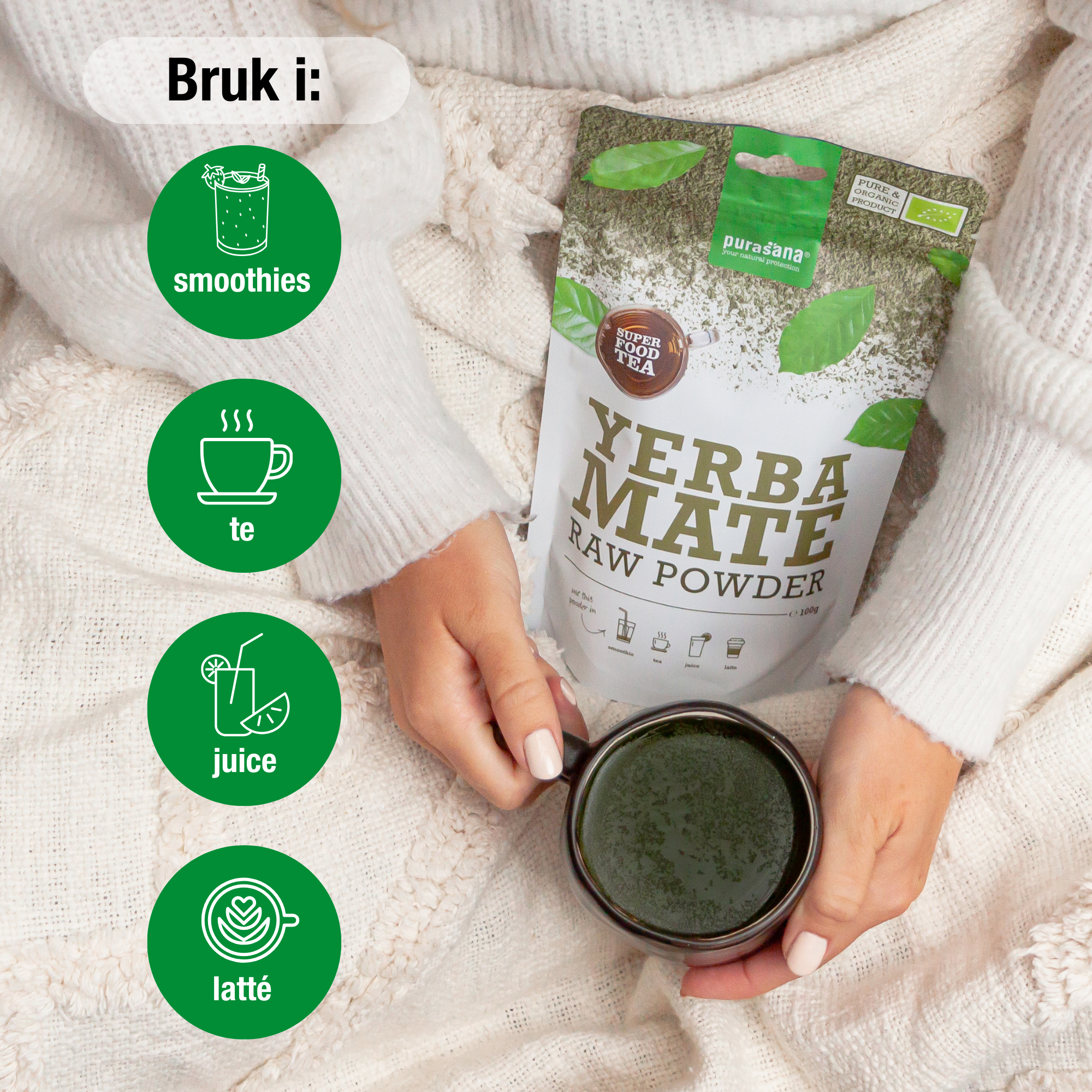 Purasana Yerba Mate Raw Powder, 100 g