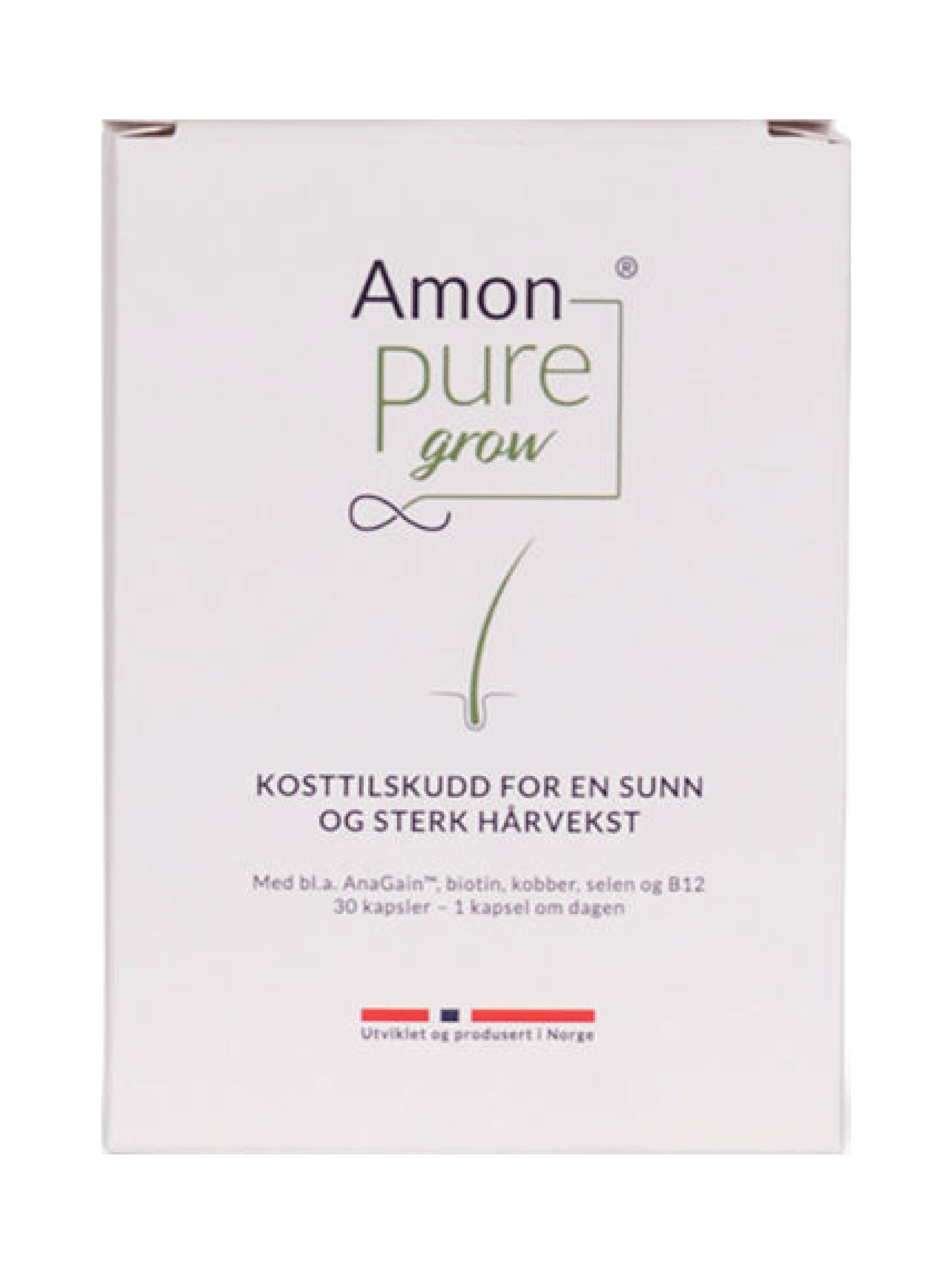 Pure Grow Kosttilskudd for en sunn og sterk hårvekst, 30 kapsler