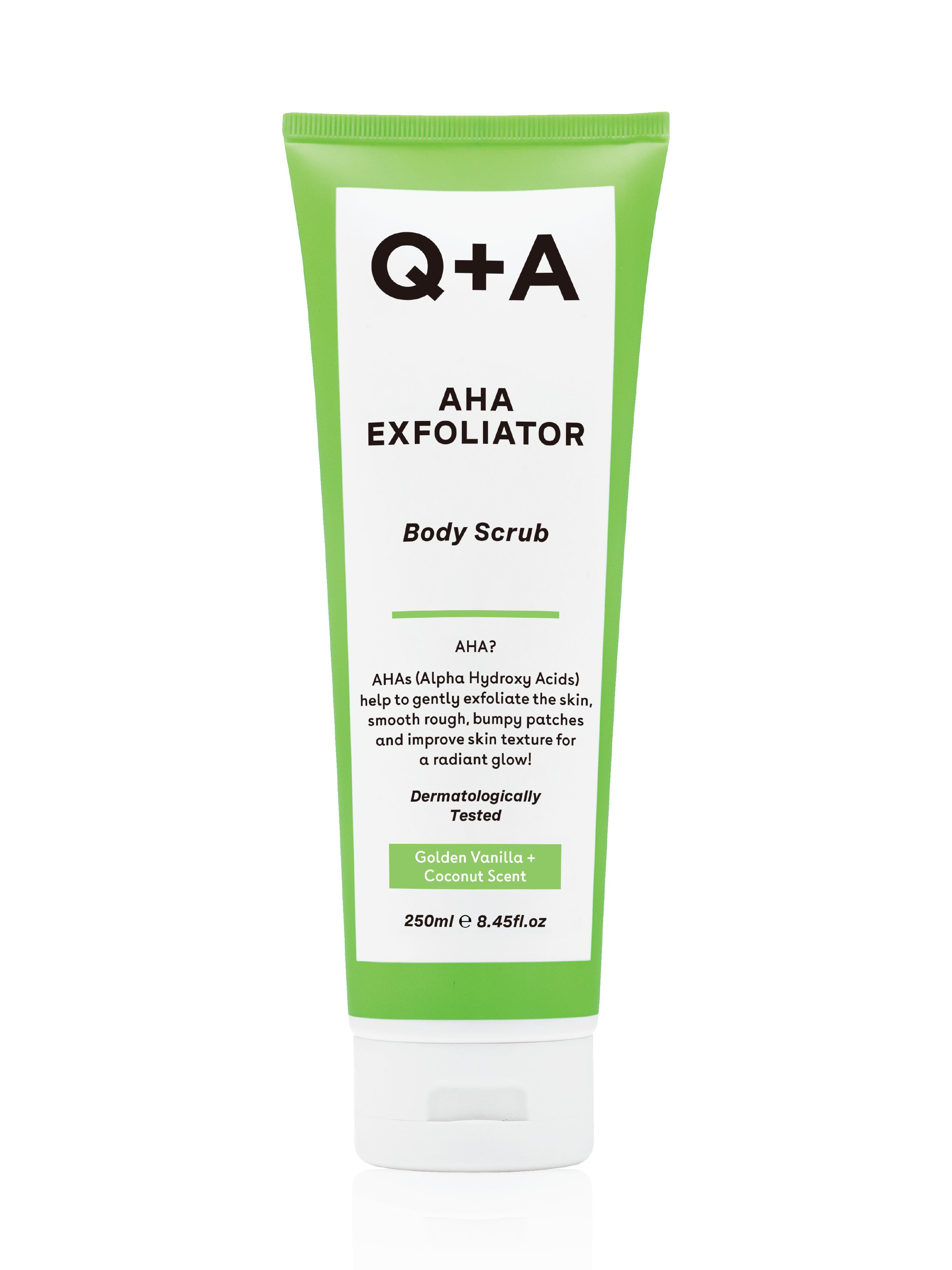 Q+A AHA Exfoliator Body Scrub, 250 ml
